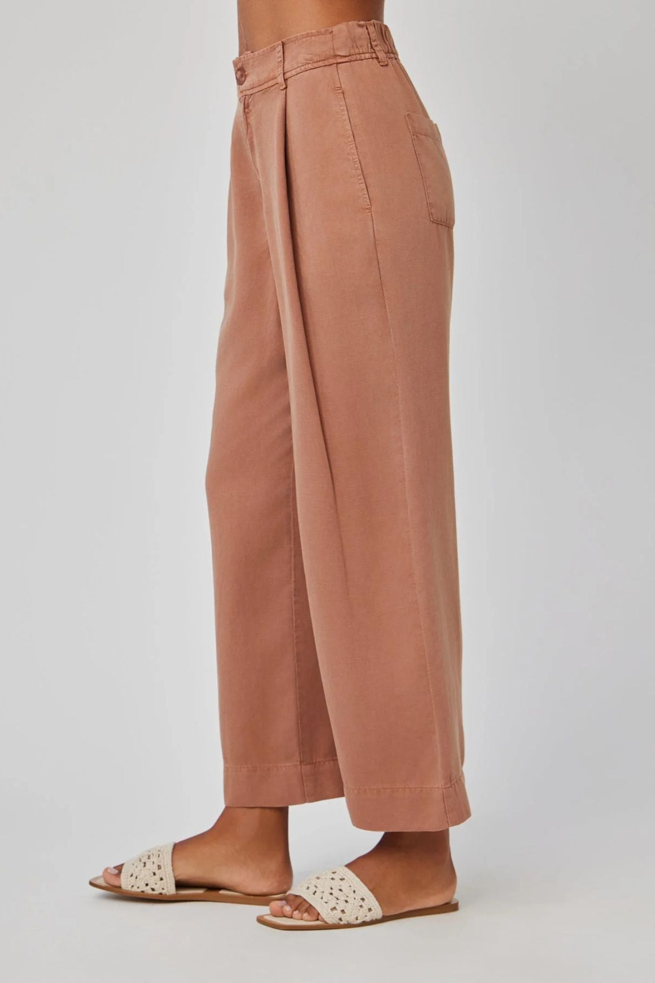 Marina Pleated Wide Leg Ankle Pant
