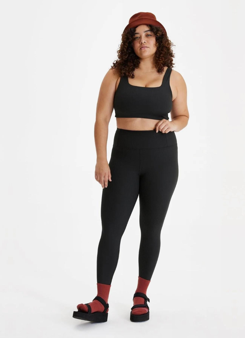Legging côtelé taille haute