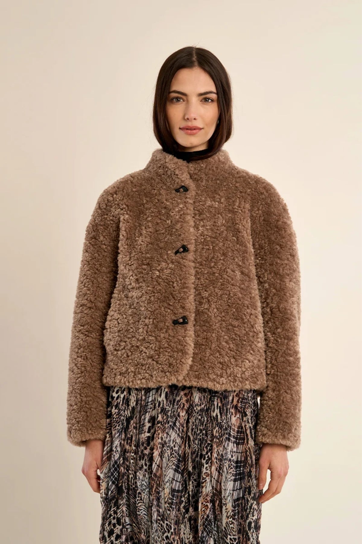 Short Faux Sheepskin Jacket