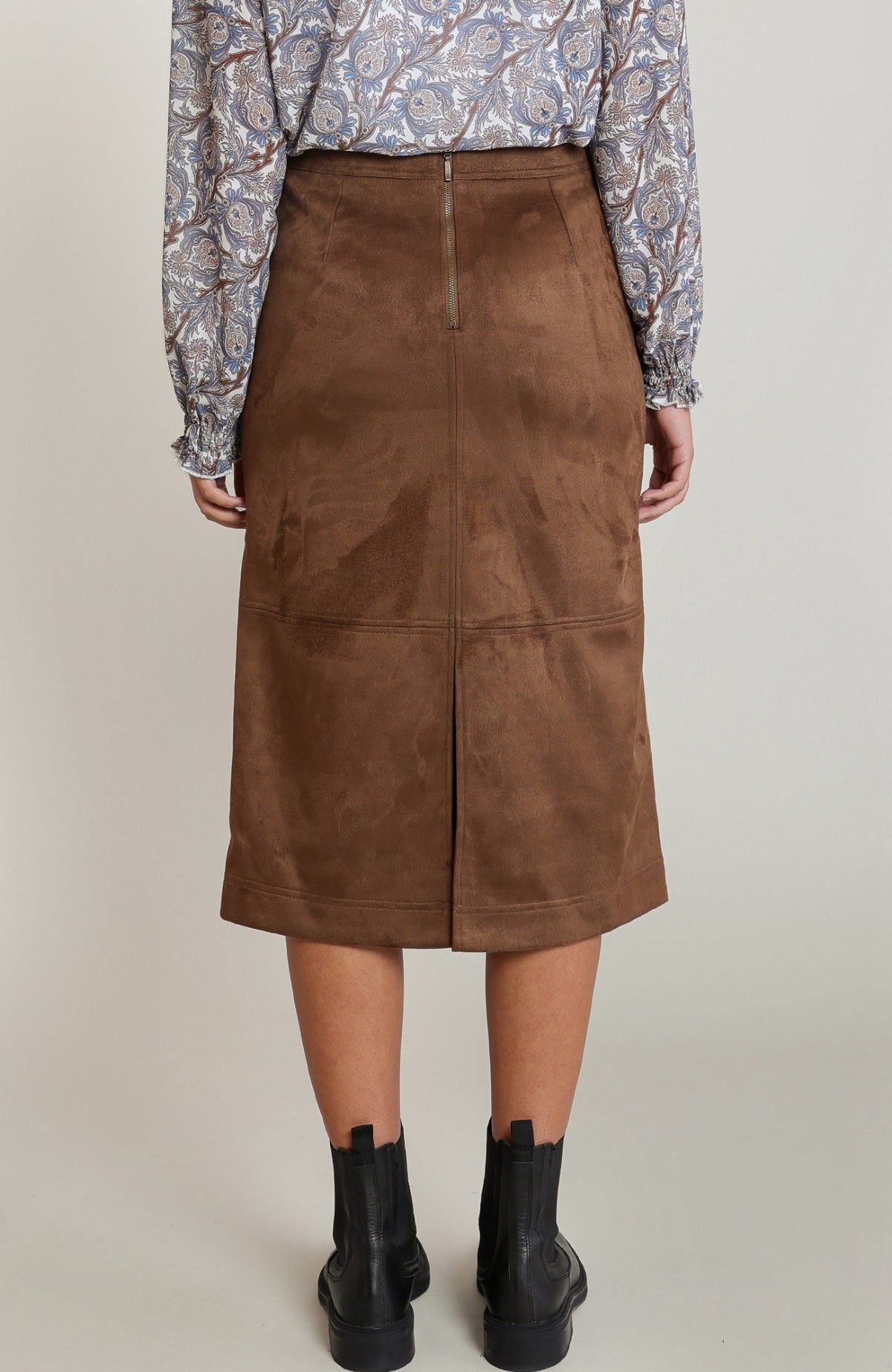 Suede Midi Skirt
