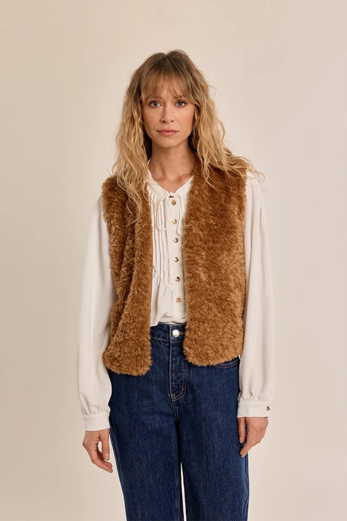Faux Sheepskin Vest