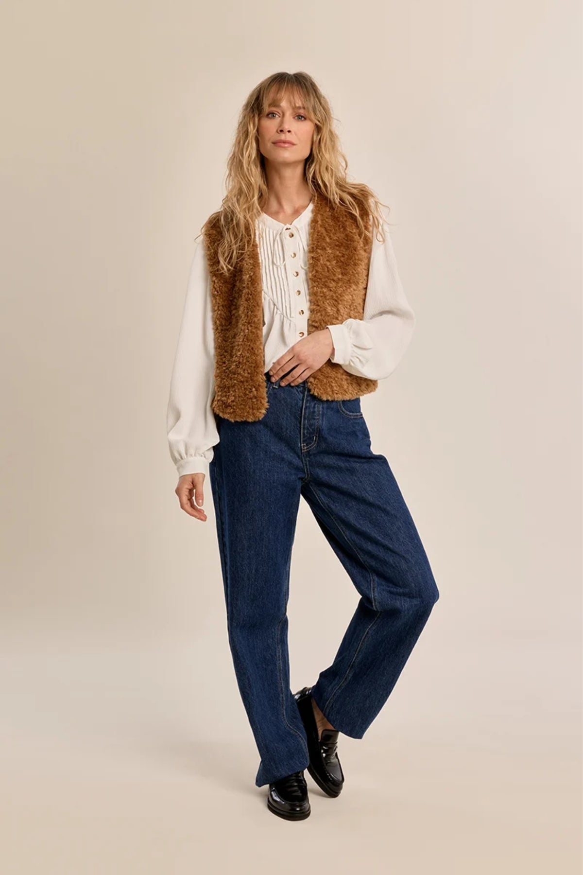 Faux Sheepskin Vest