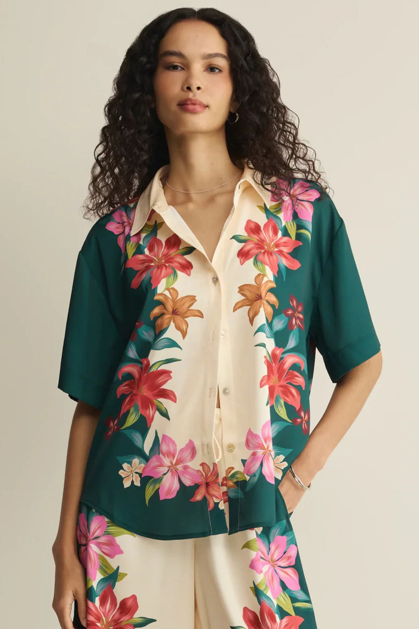 Lani Kiwi Button Up