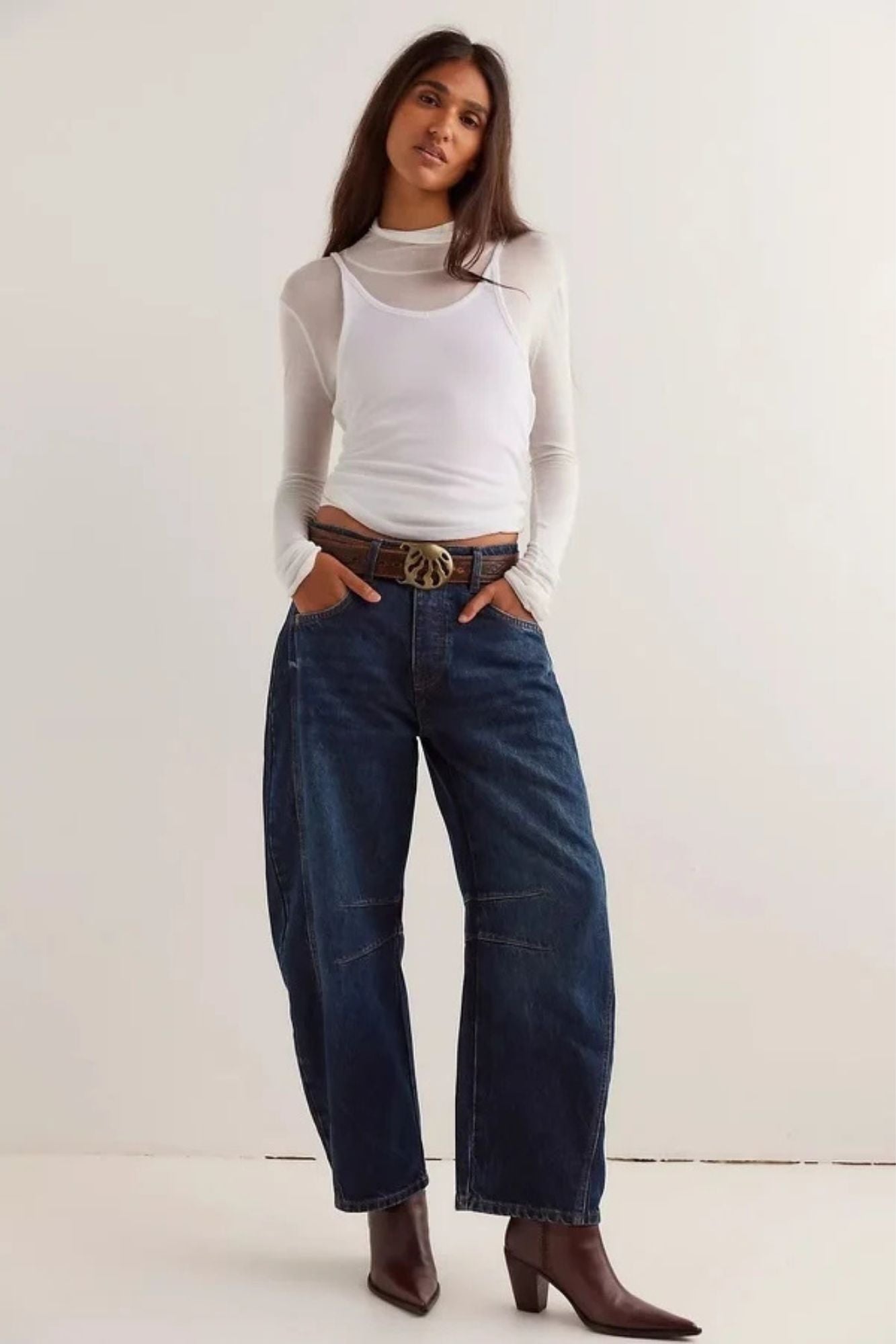 Good Luck Mid Rise Barrel Jean