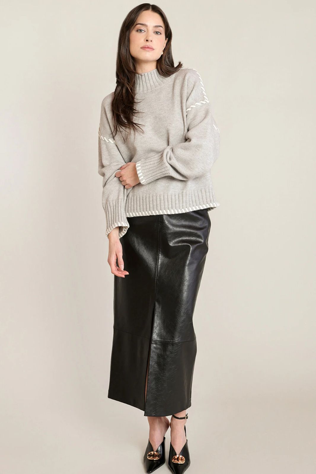 Stitch Turtleneck Sweater
