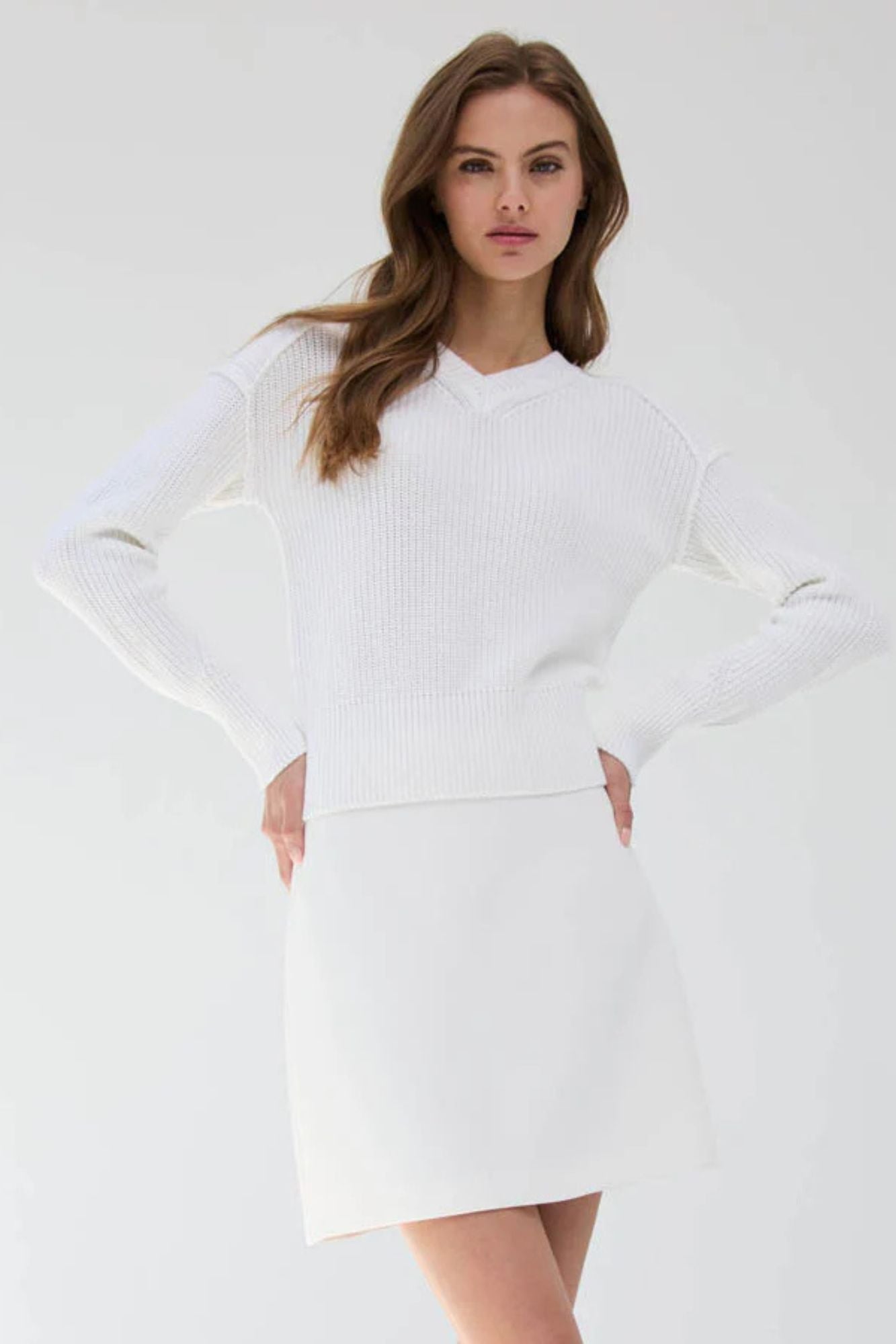 Exposed Seam V Neck