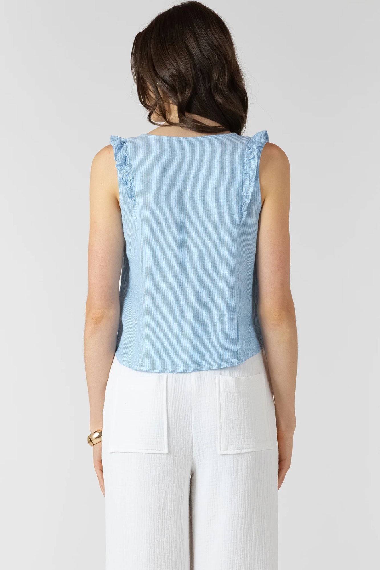 Pintuck Ruffle Detail Tank