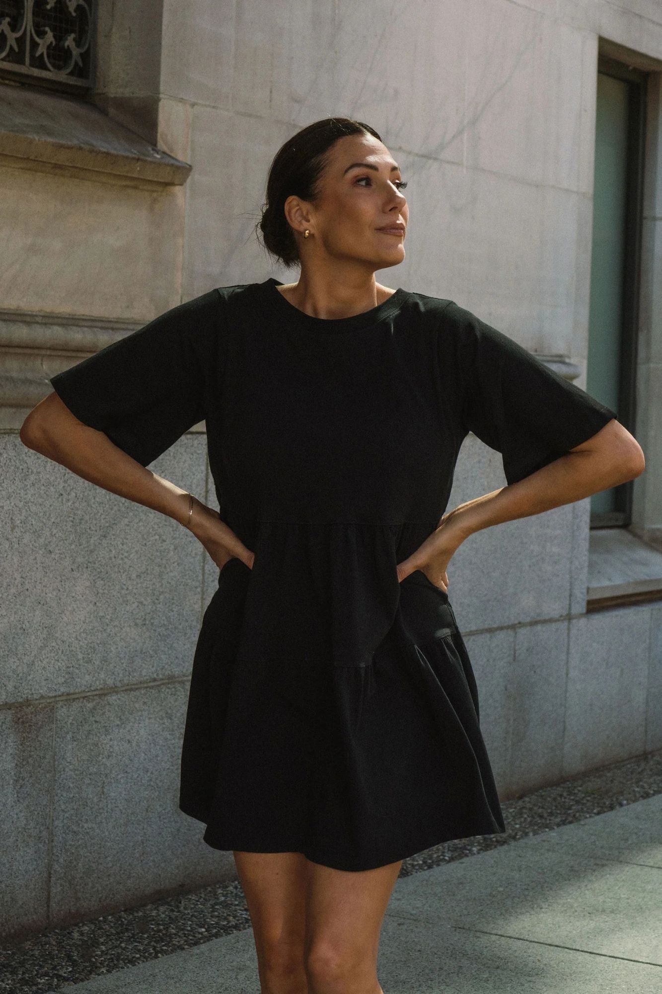 tiered t shirt dress Cloud Grey Tiered Hem T-Shirt Dress