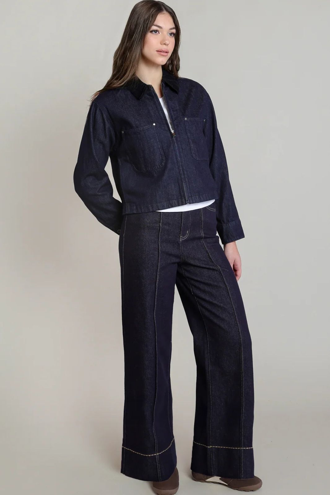 Corduroy Collar Denim Jacket