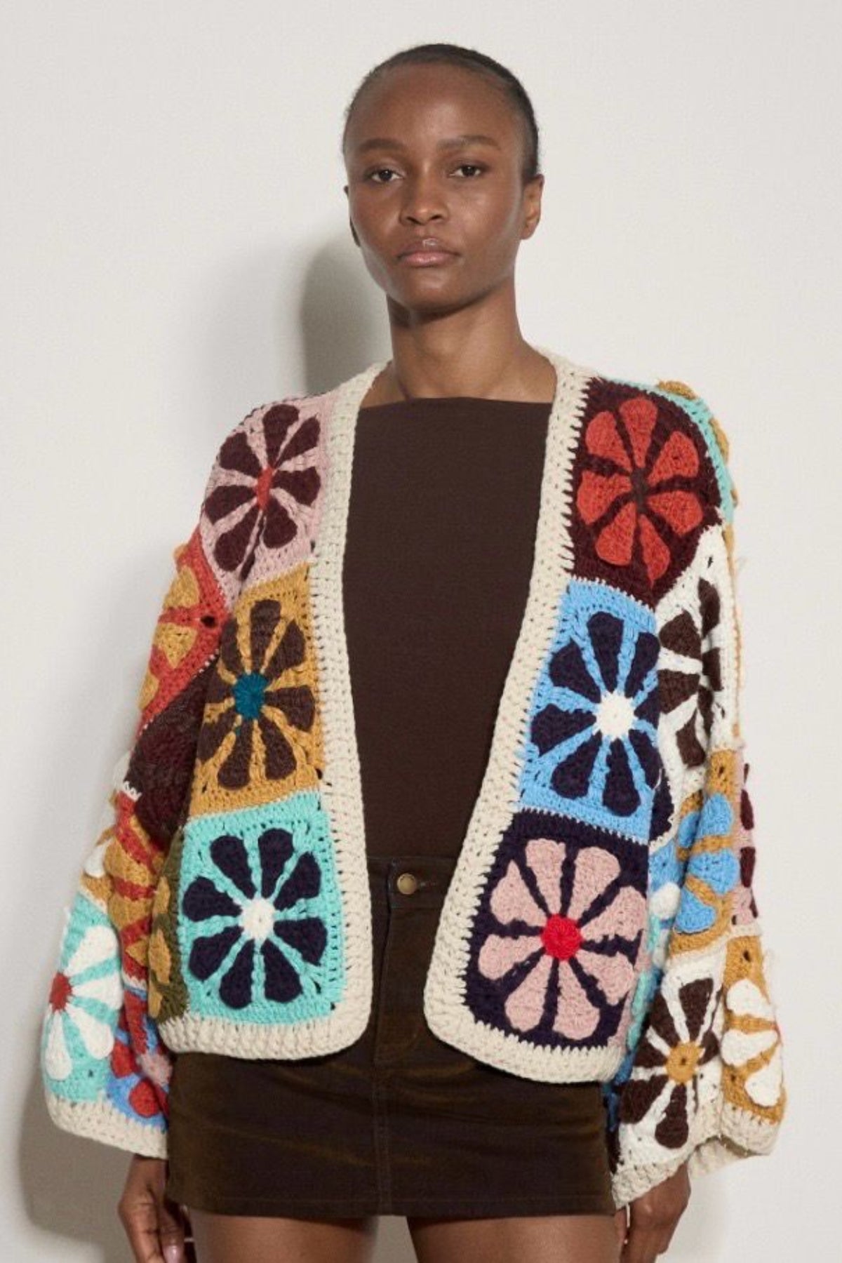 Crochet Daisy Squares Cardigan