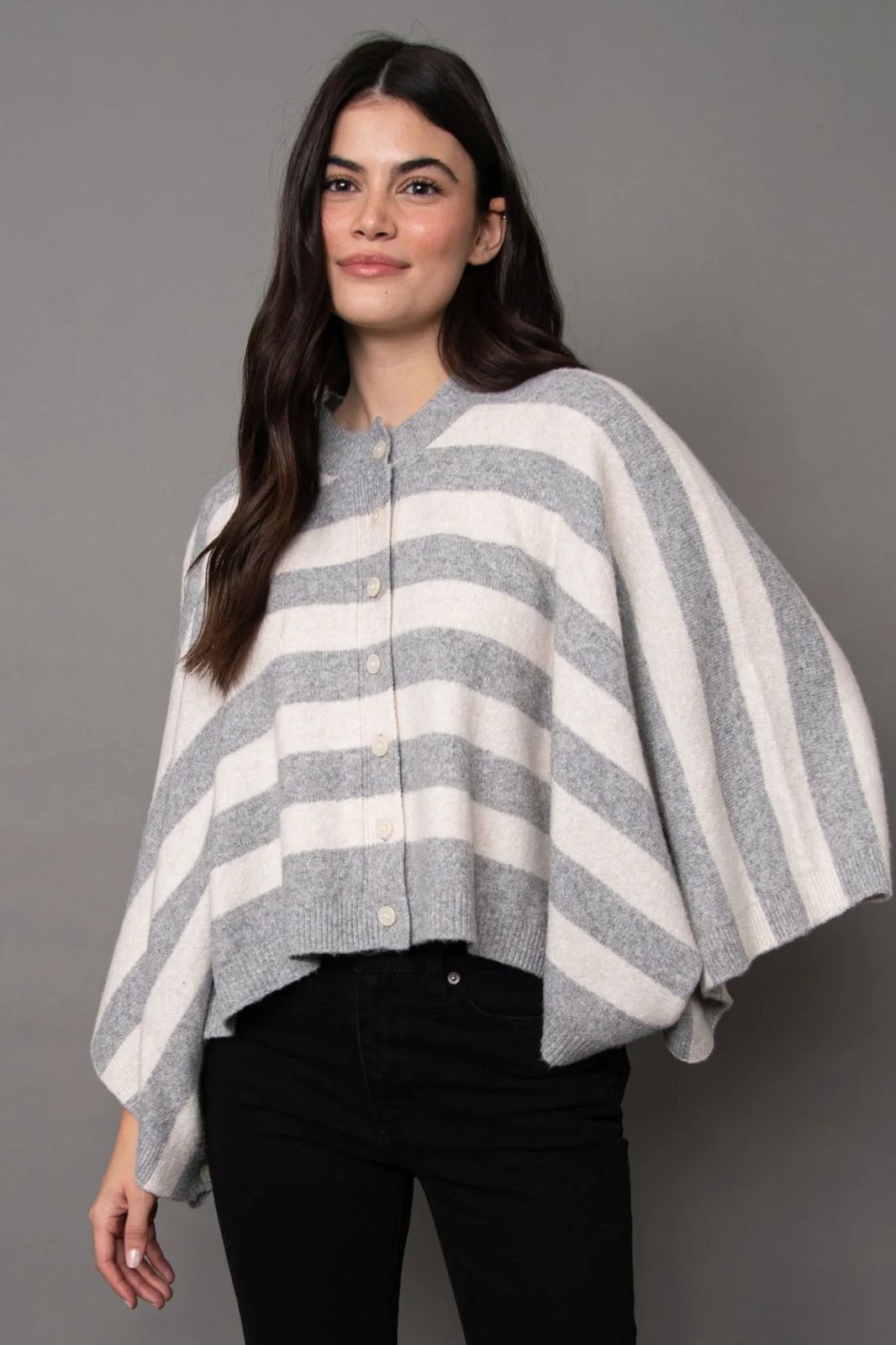 Costanza Button Front Poncho
