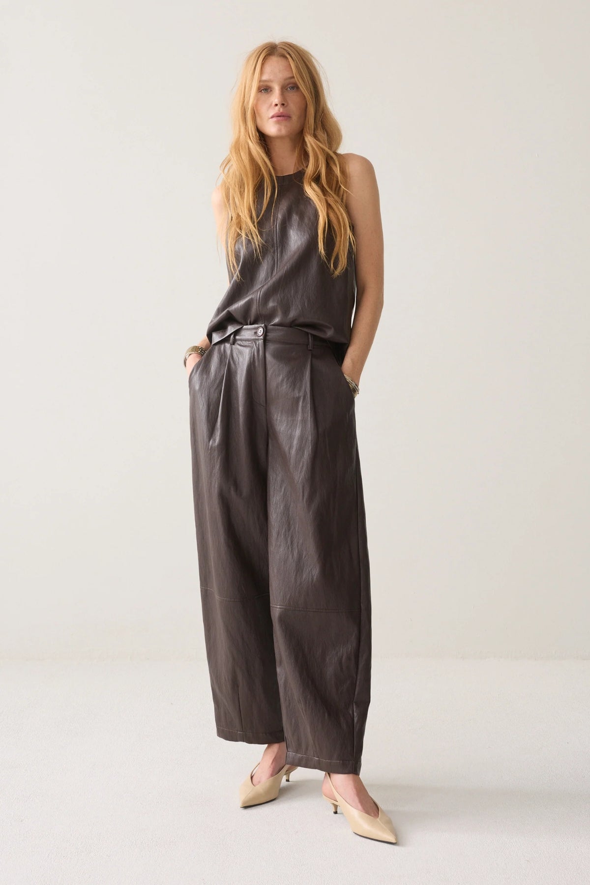 Faux Leather Balloon Pant