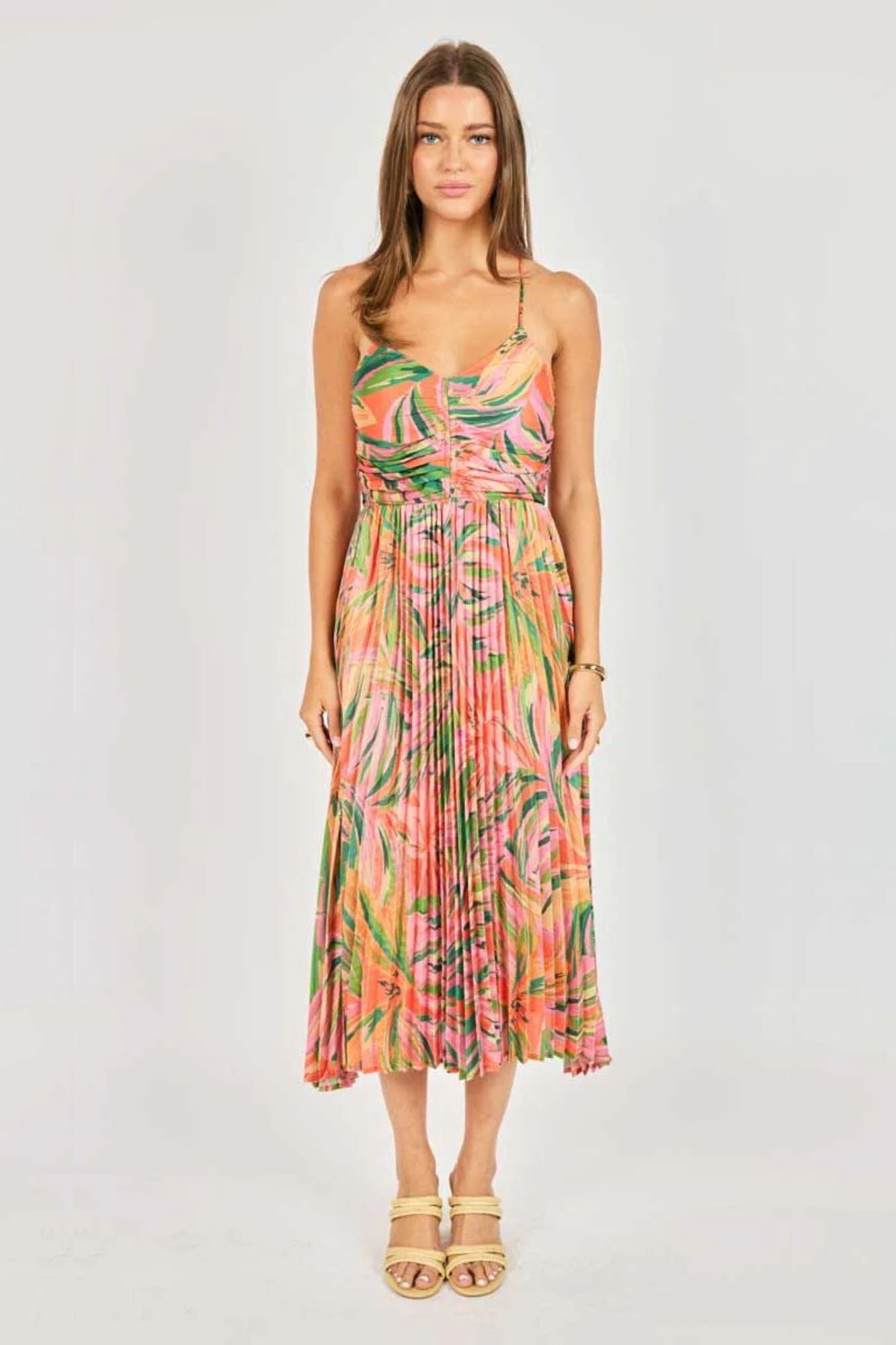 Sunset Ridge Pleated Midi Dress