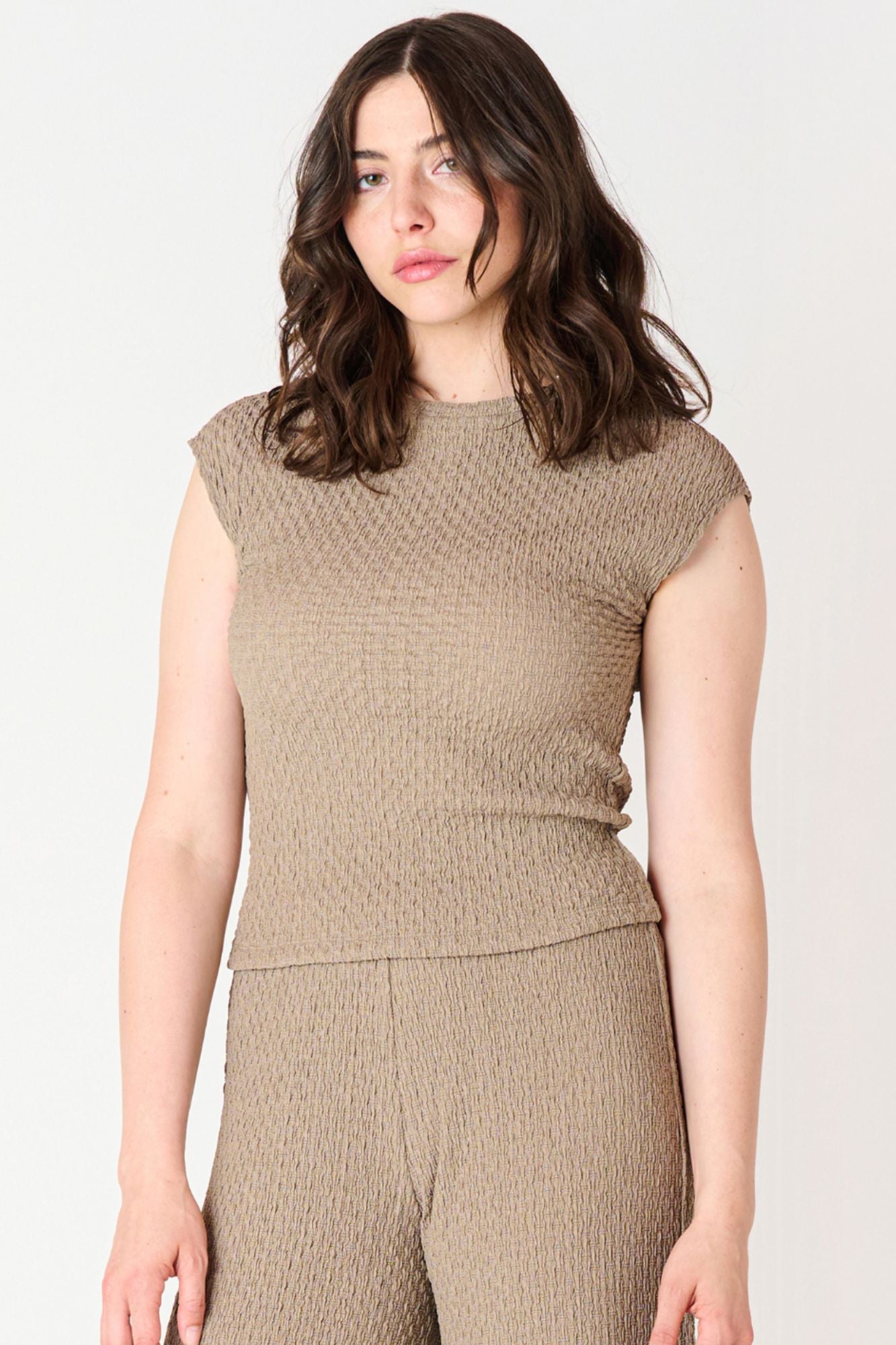 Drop Shoulder Textured Top