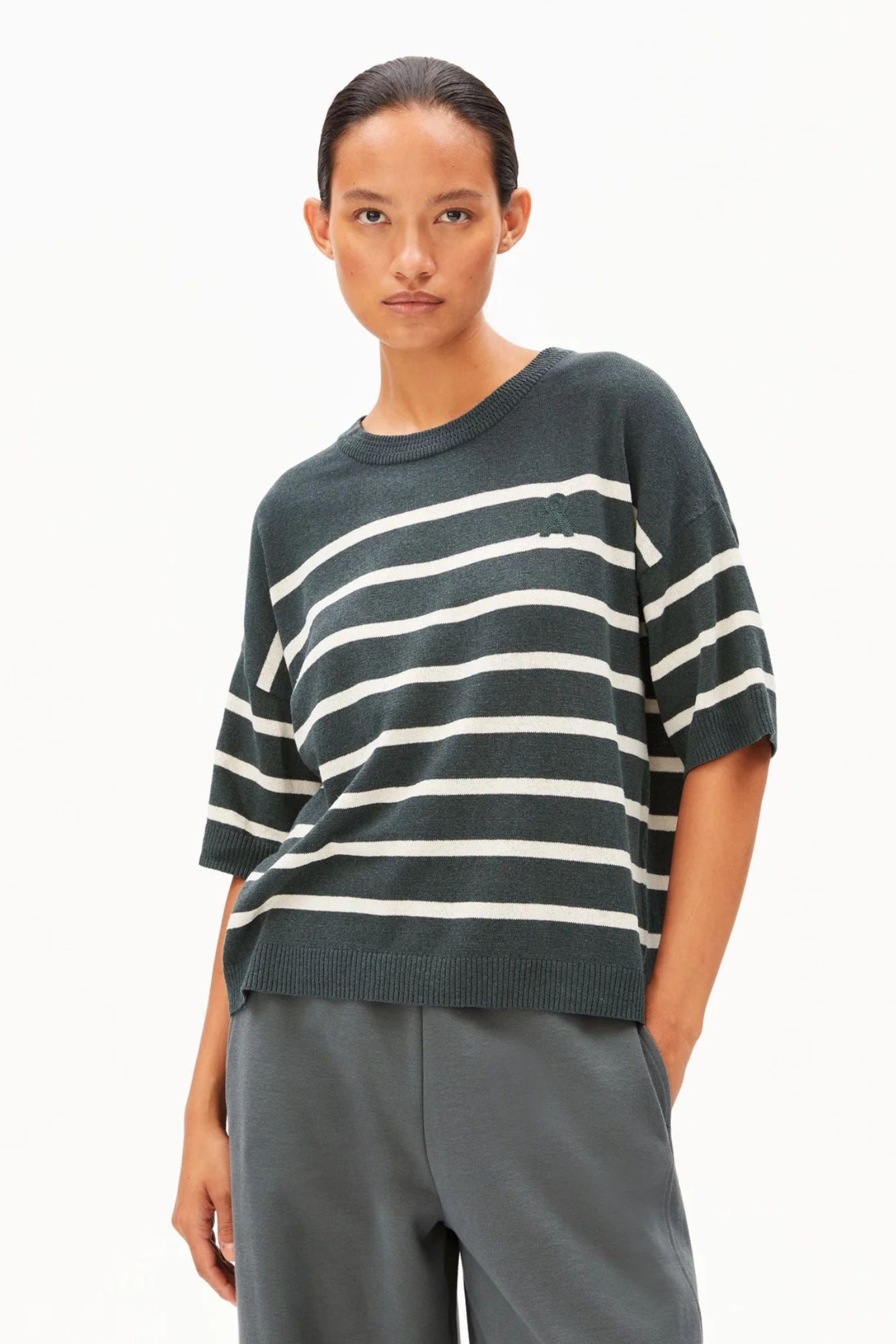 Stripe Linen Blend Sweater