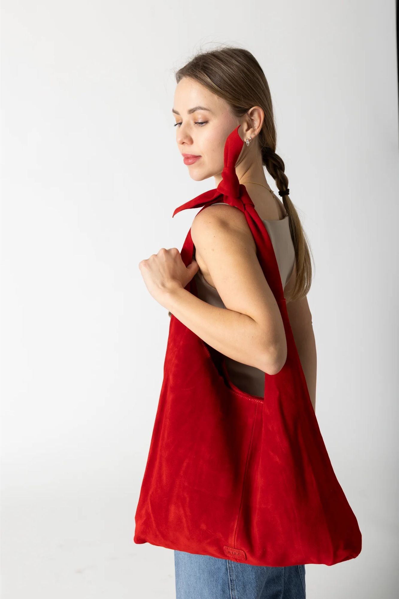 Knot Suede Shoulder Bag