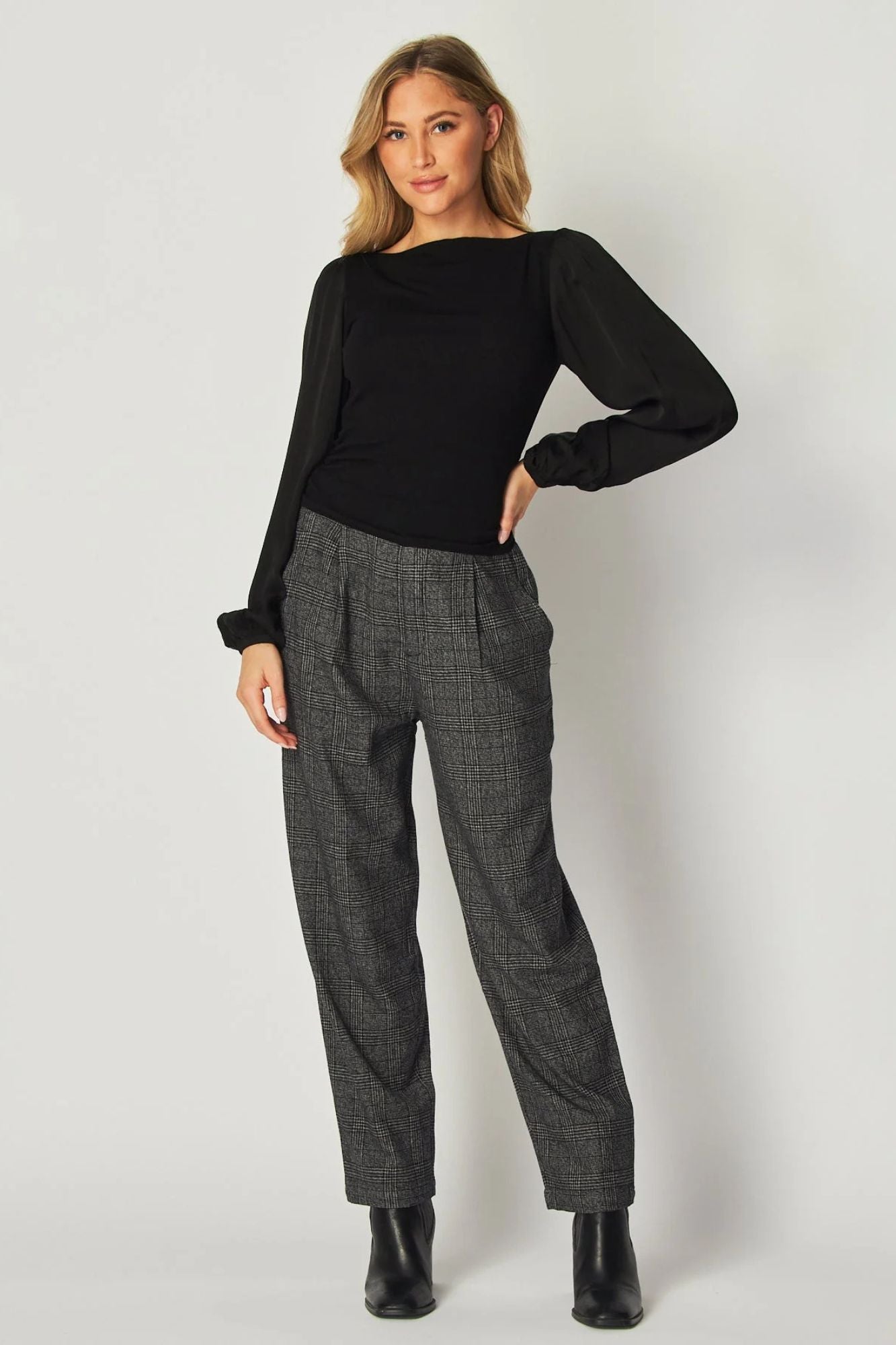 Ruched Waist Flowy Sleeve Top
