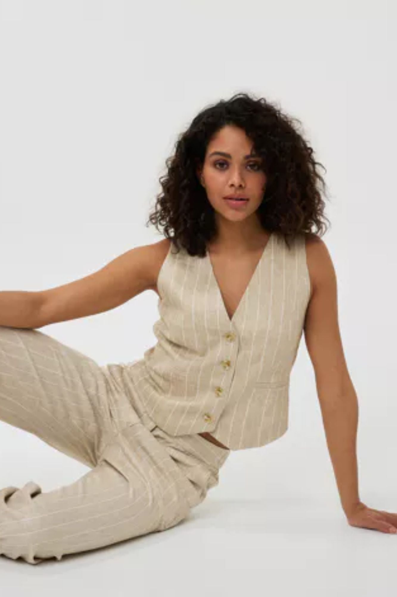 Gilet Linen Stripe