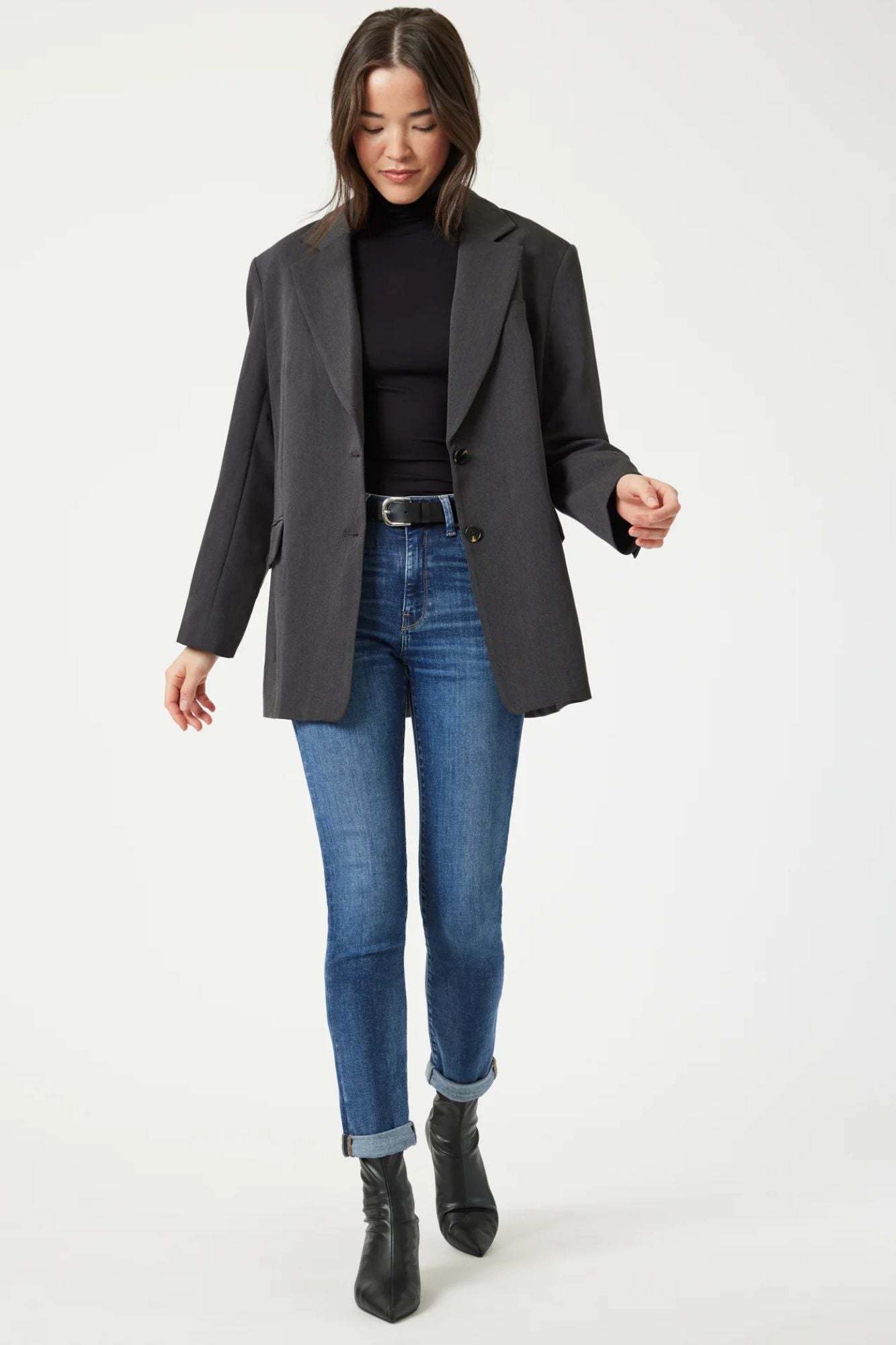 Kathleen Slim Boyfriend | Shaded Feather Blue
