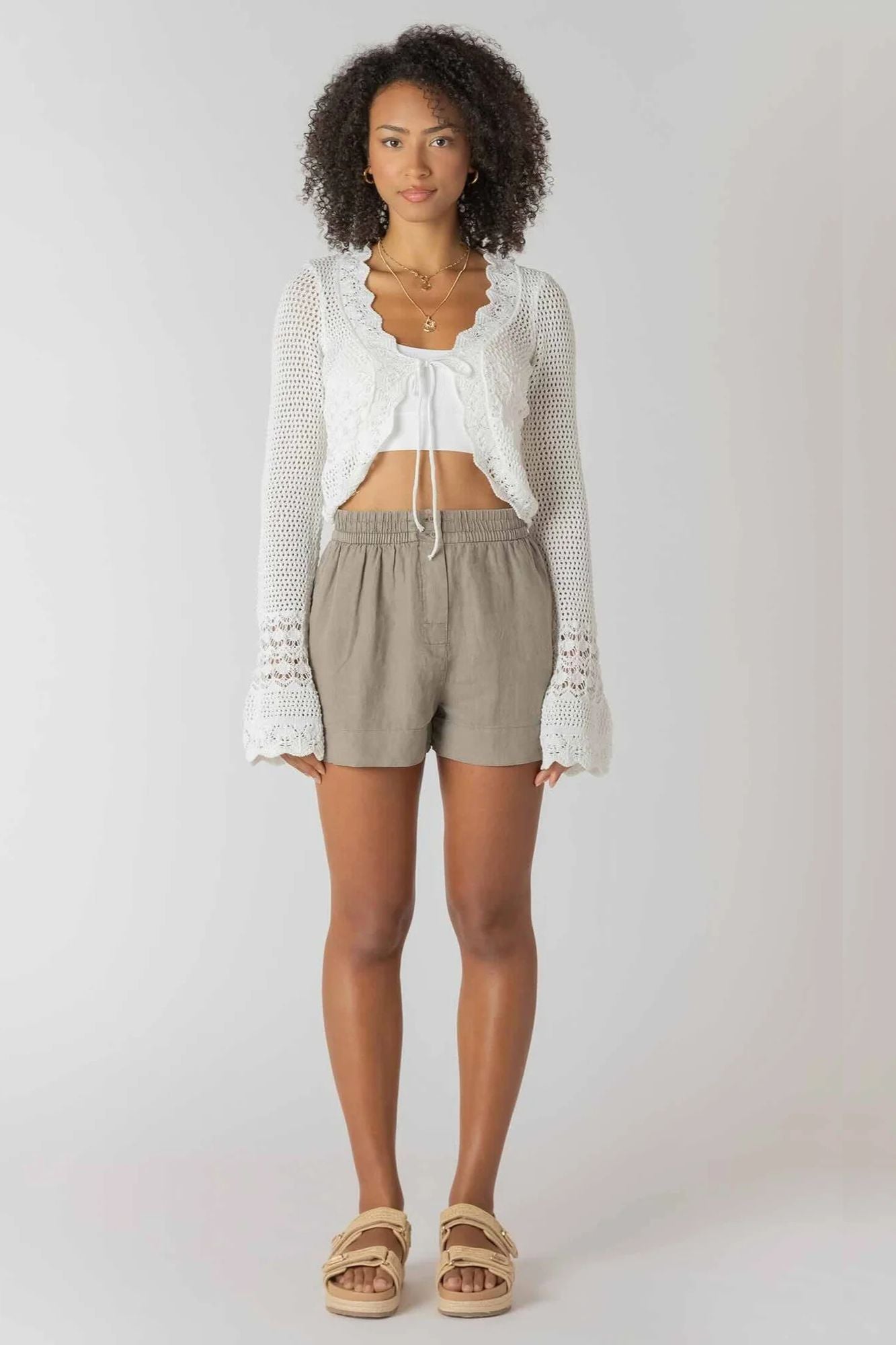 Tie Front Crochet Cardigan