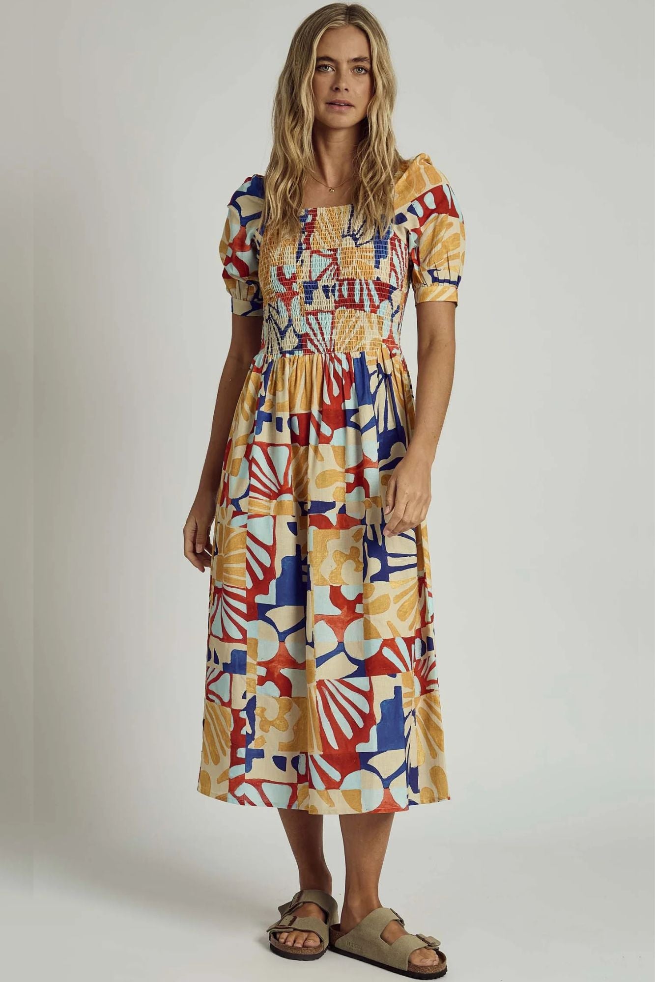 Collage Smock Midi Dress