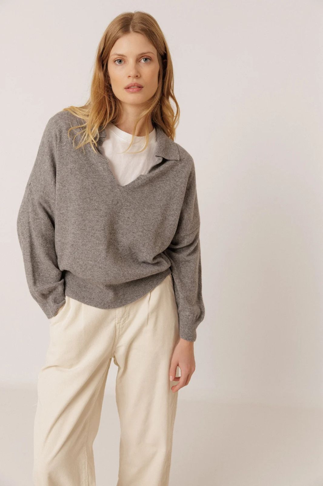 Polo Sweater with Cashmere