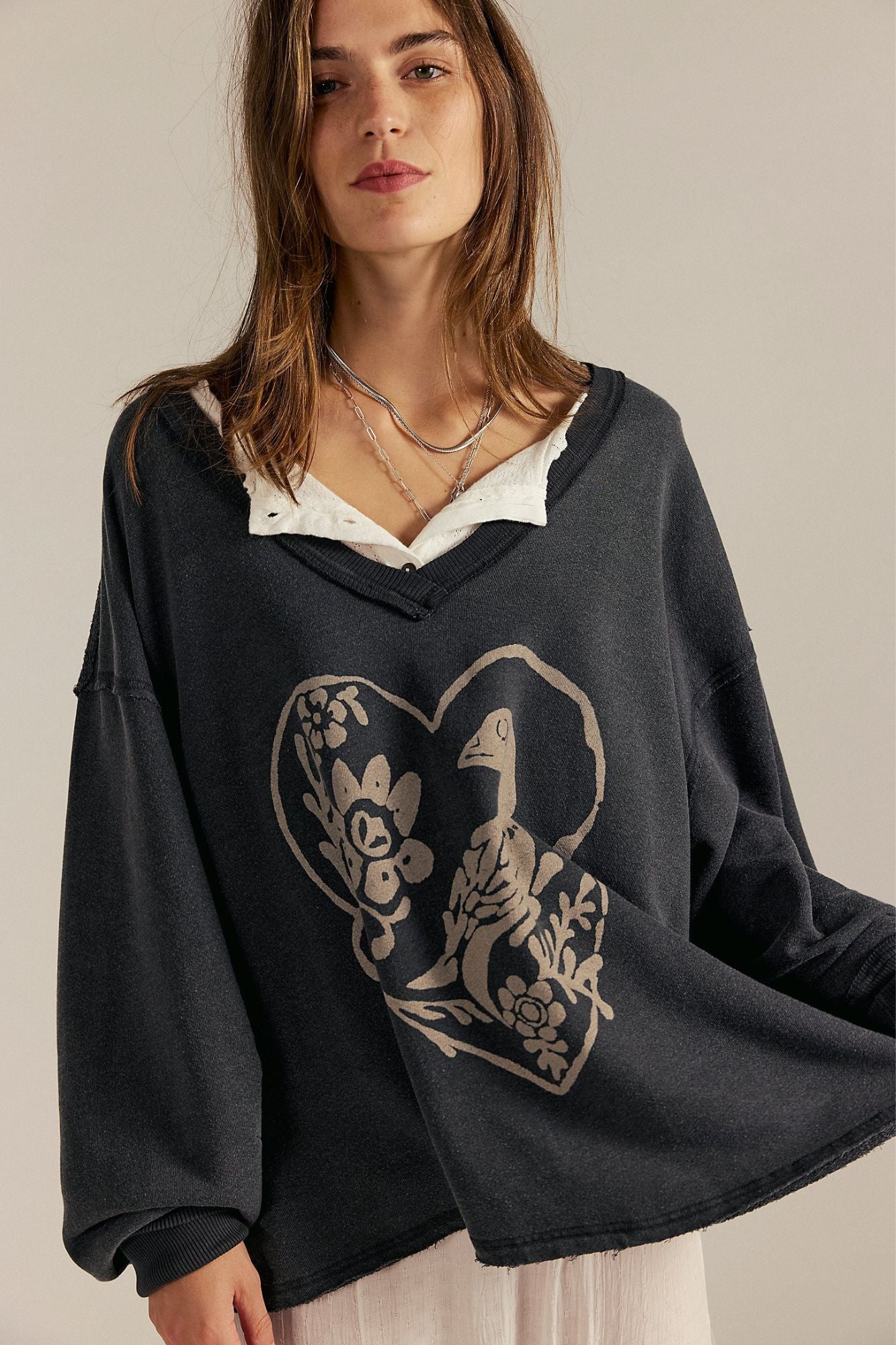 Venice V Neck Graphic Sweatshirt