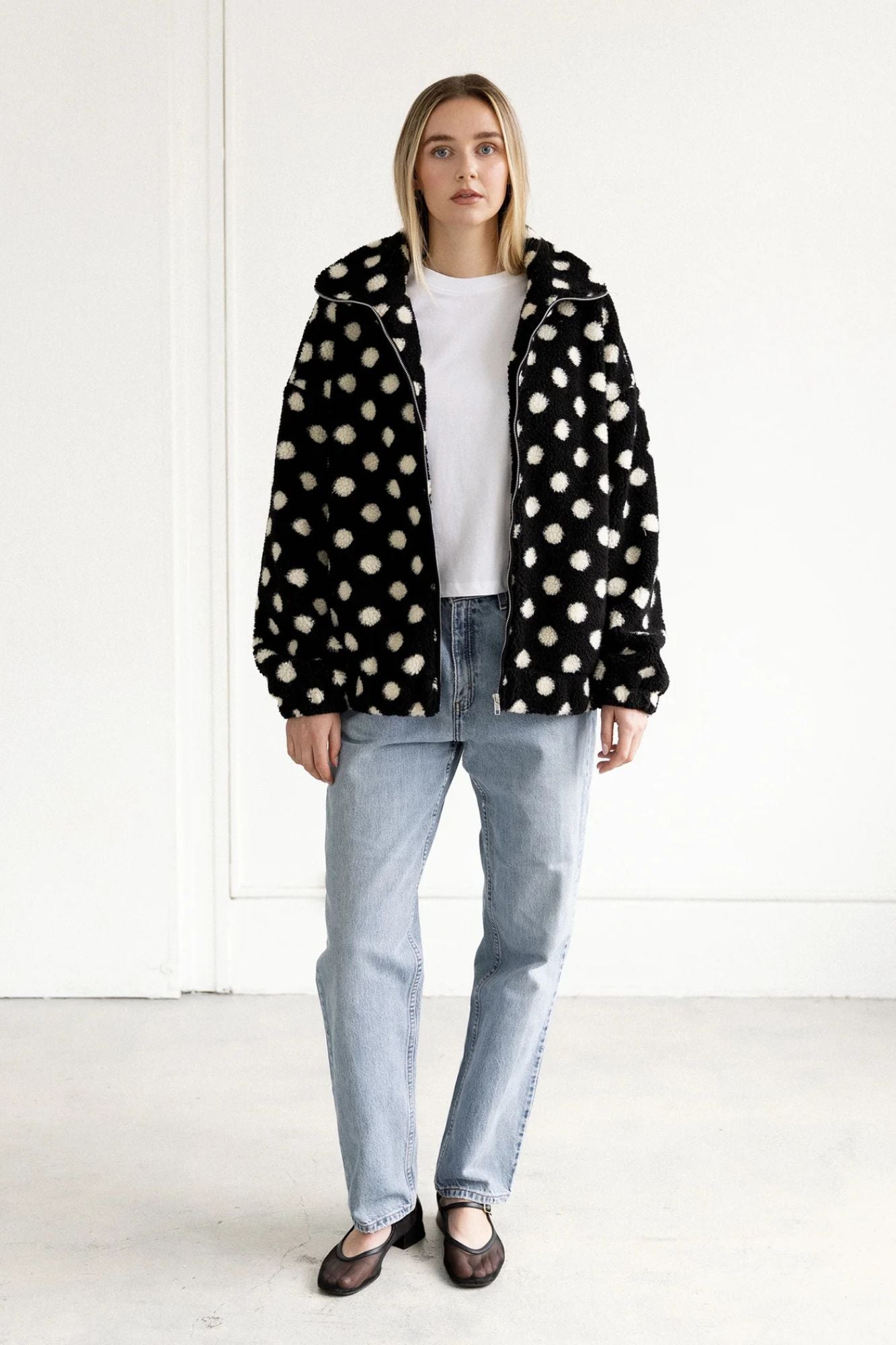 Polka Dot Sherpa Jacket