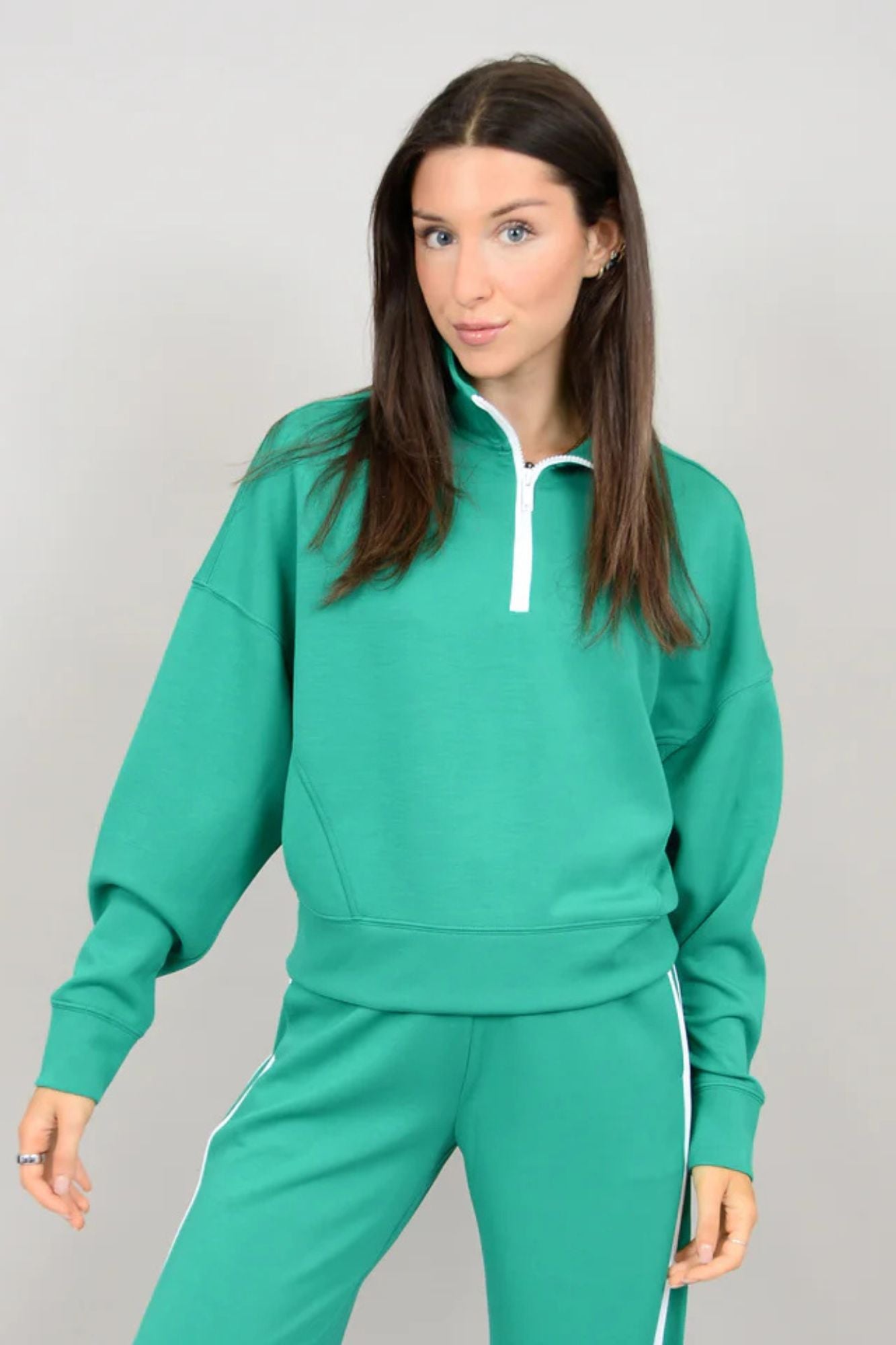 Mailyn 1/2 Zip Mock Neck Top