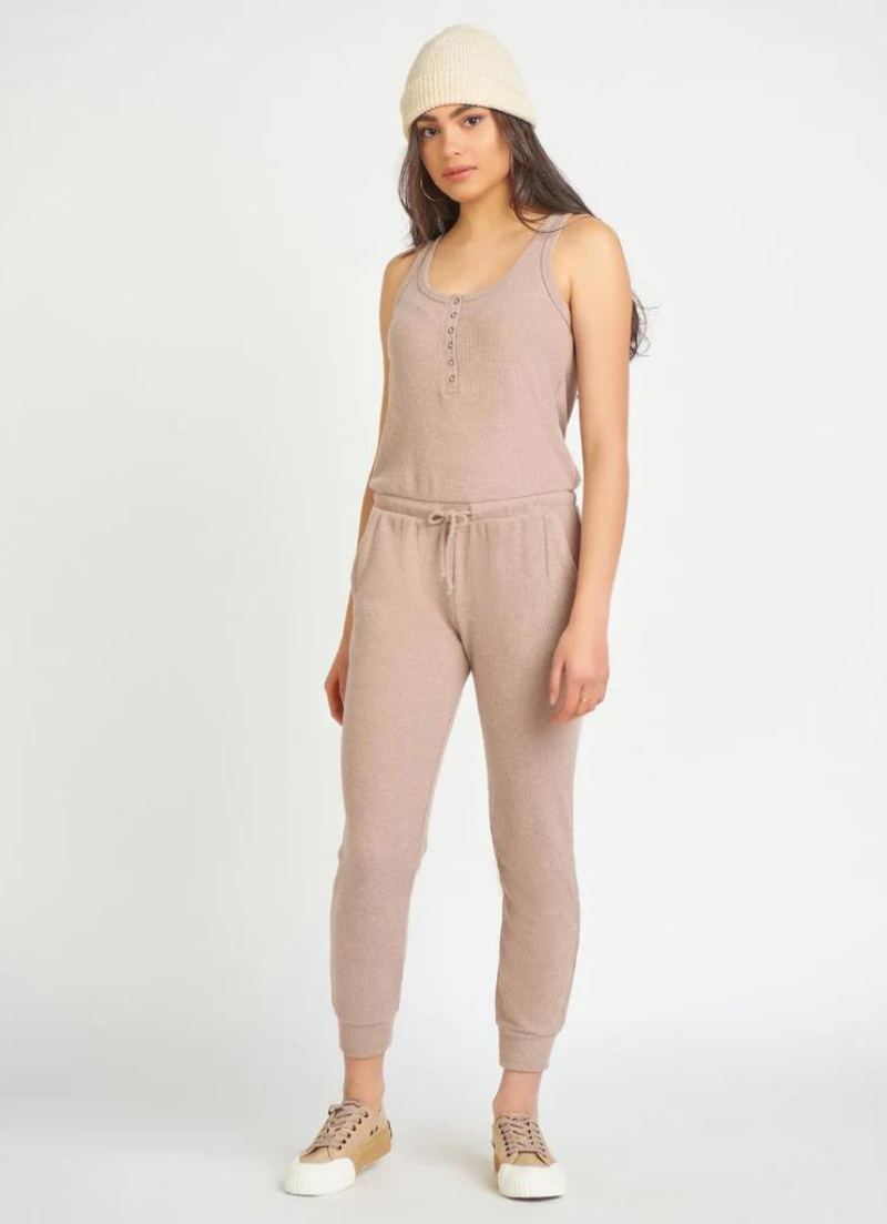 Mireille Front Snap Ribbed Jumpsuit