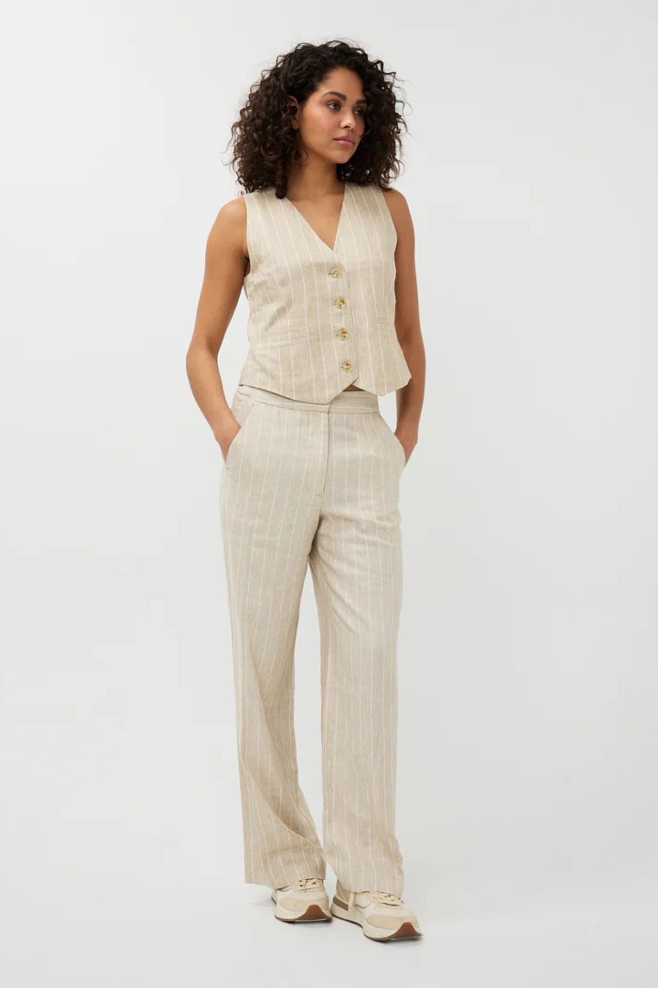 Trousers Linen Stripe