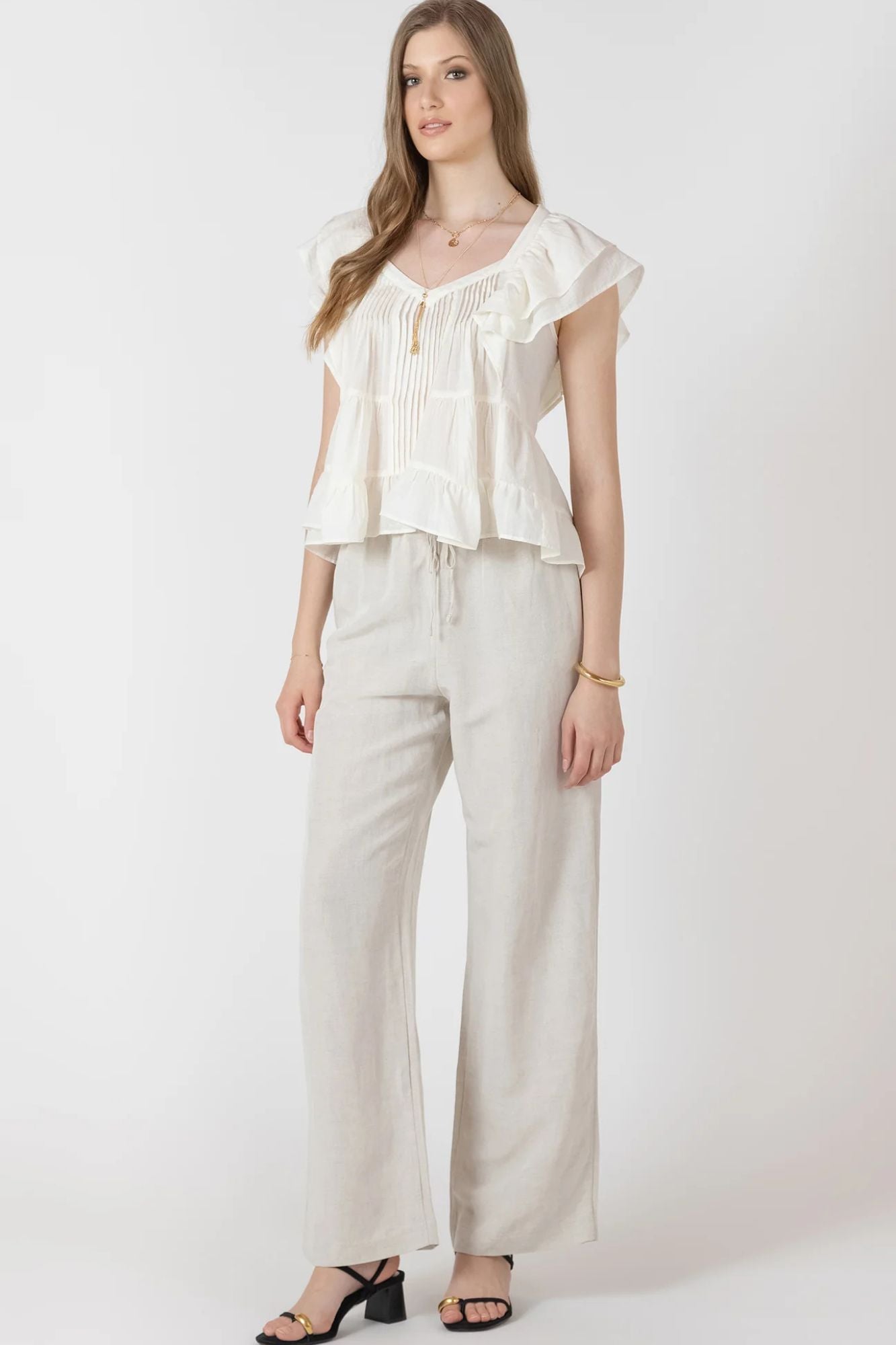 Elastic Waist Linen Pants