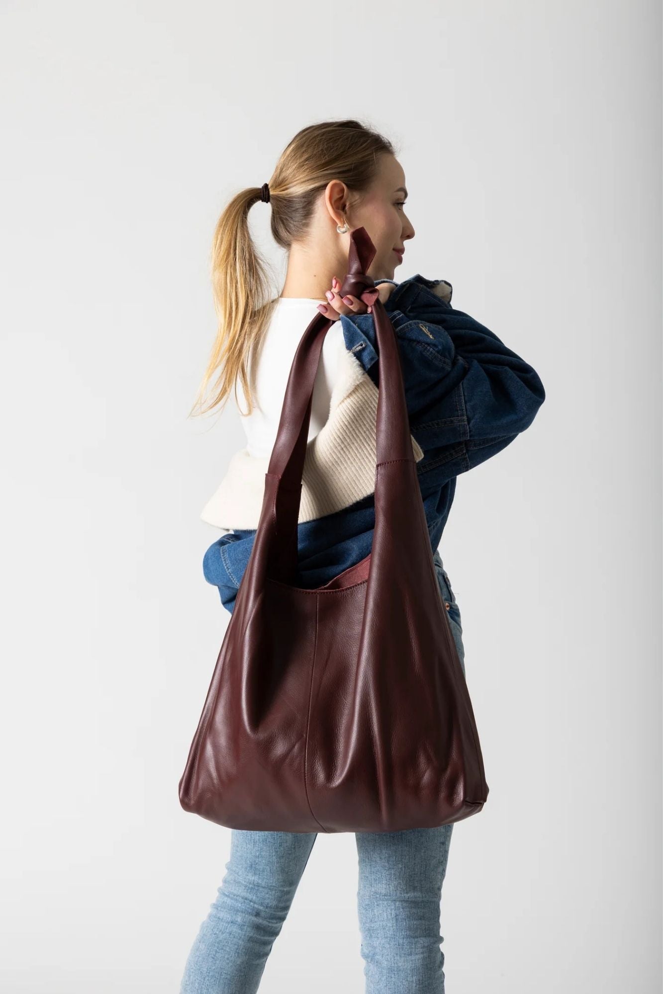 Knot Leather Shoulder Bag