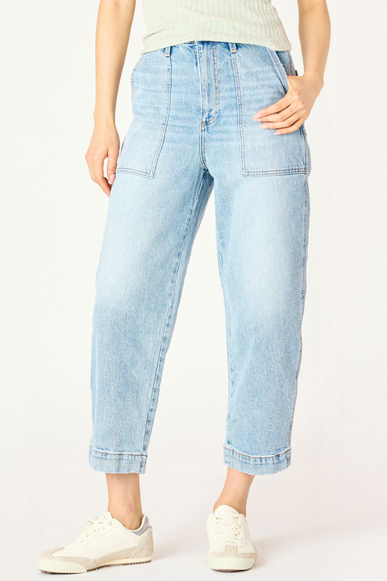 High Rise Straight Leg Ankle Jean