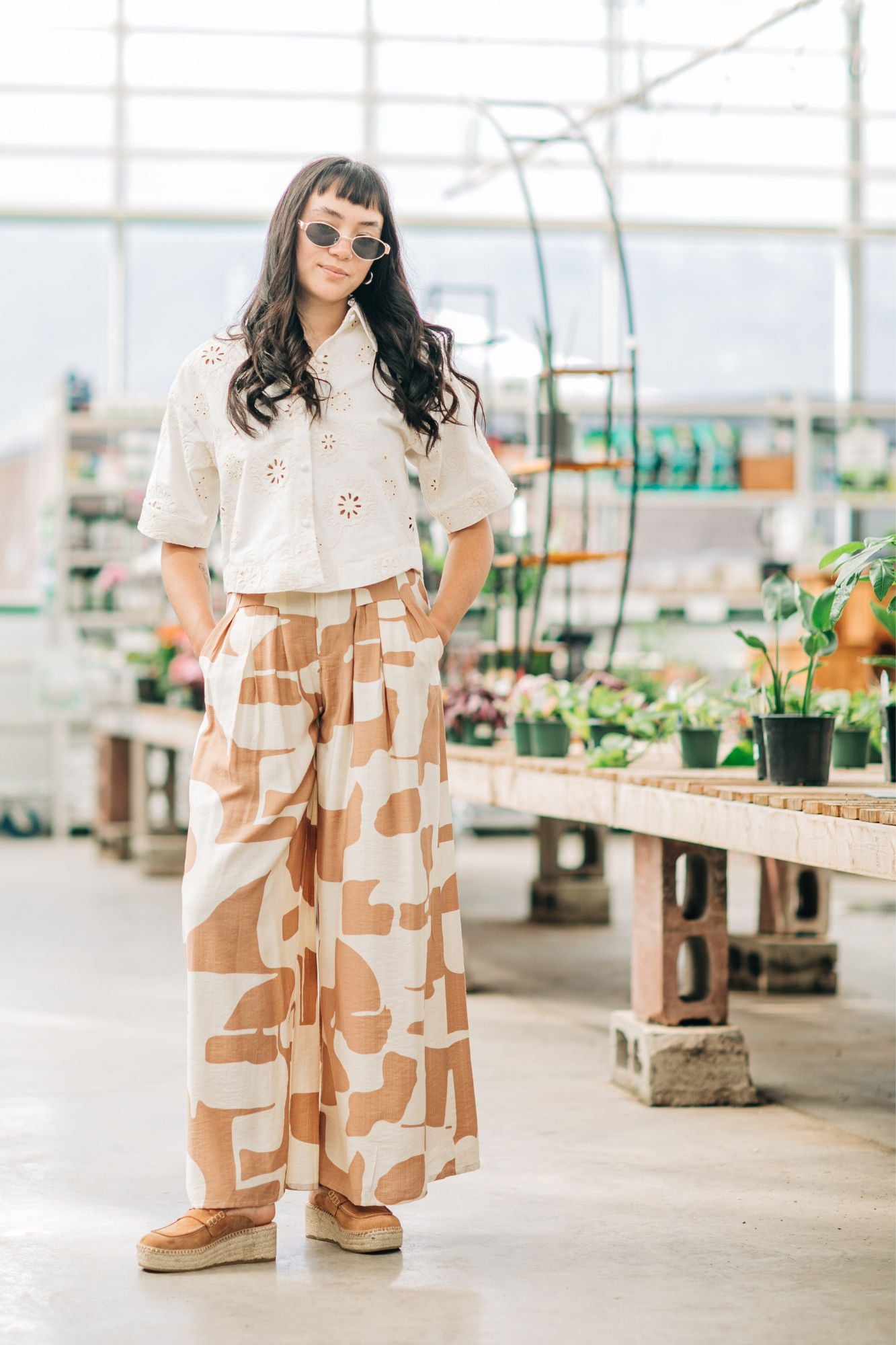Abstract Print Palazzo Trousers