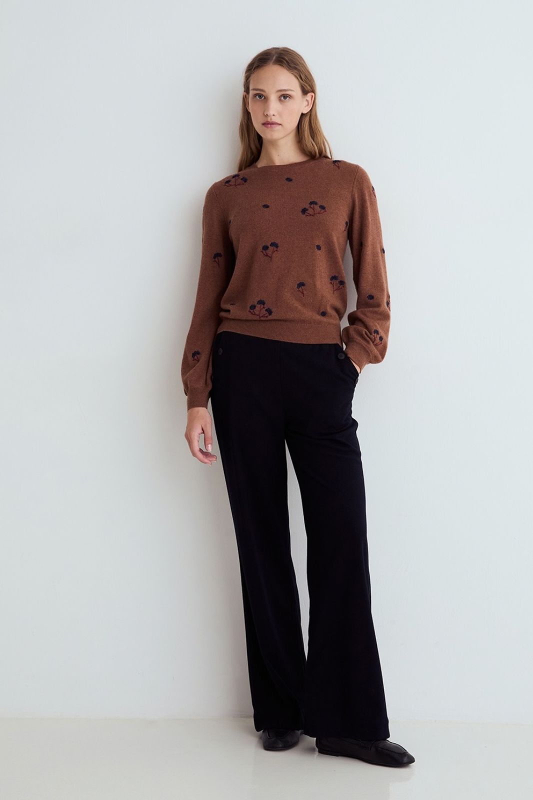 Wide Leg Trousers With Buttons