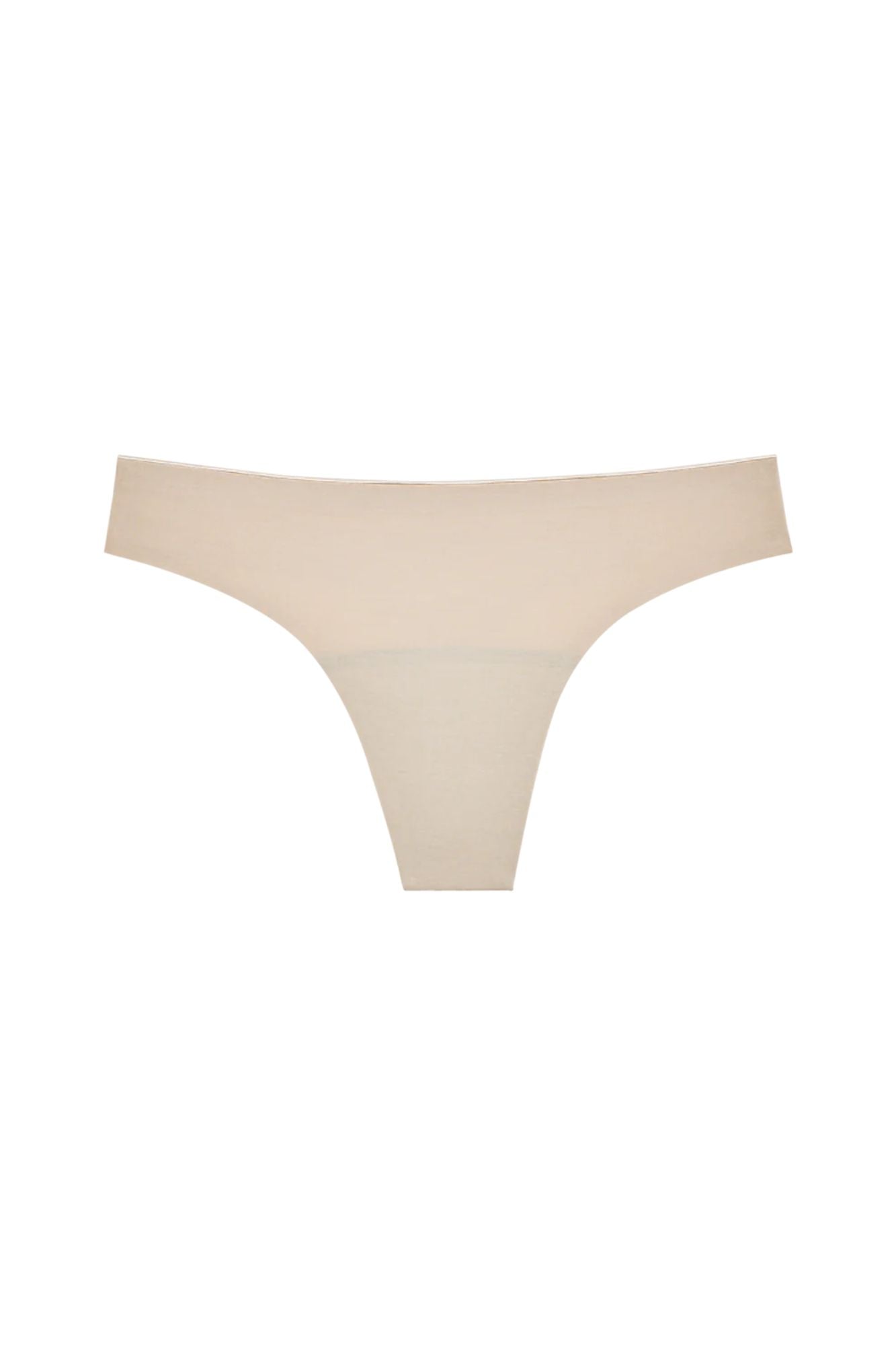 Seamless Low-Mid Rise Mineral Thong | Beige
