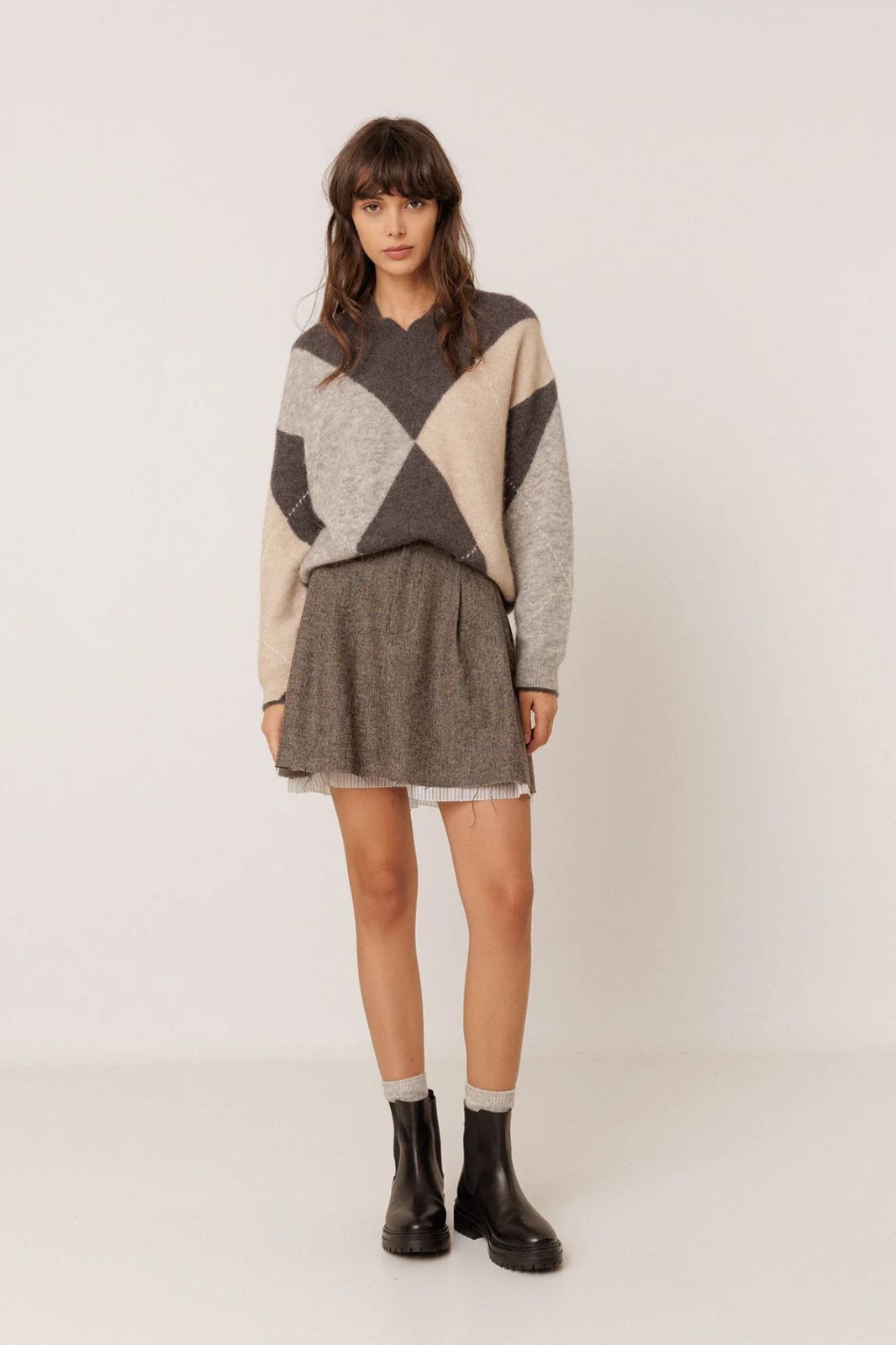 Alpaca Maxi-Diamond Intarsia Sweater