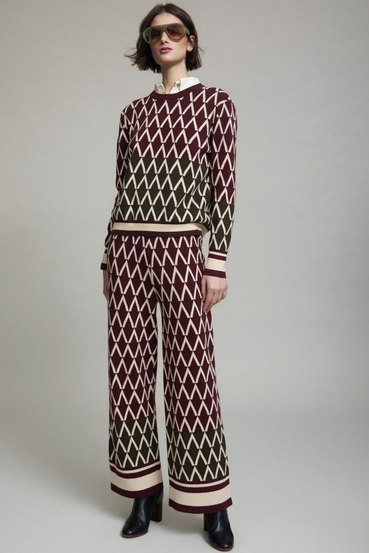 Geometric Jacquard Pants