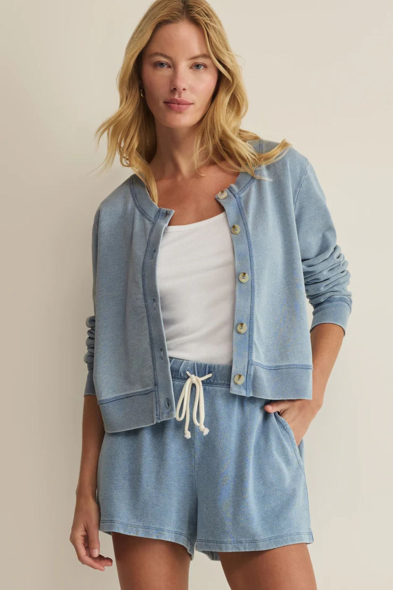 Daily Knit Denim Cardigan