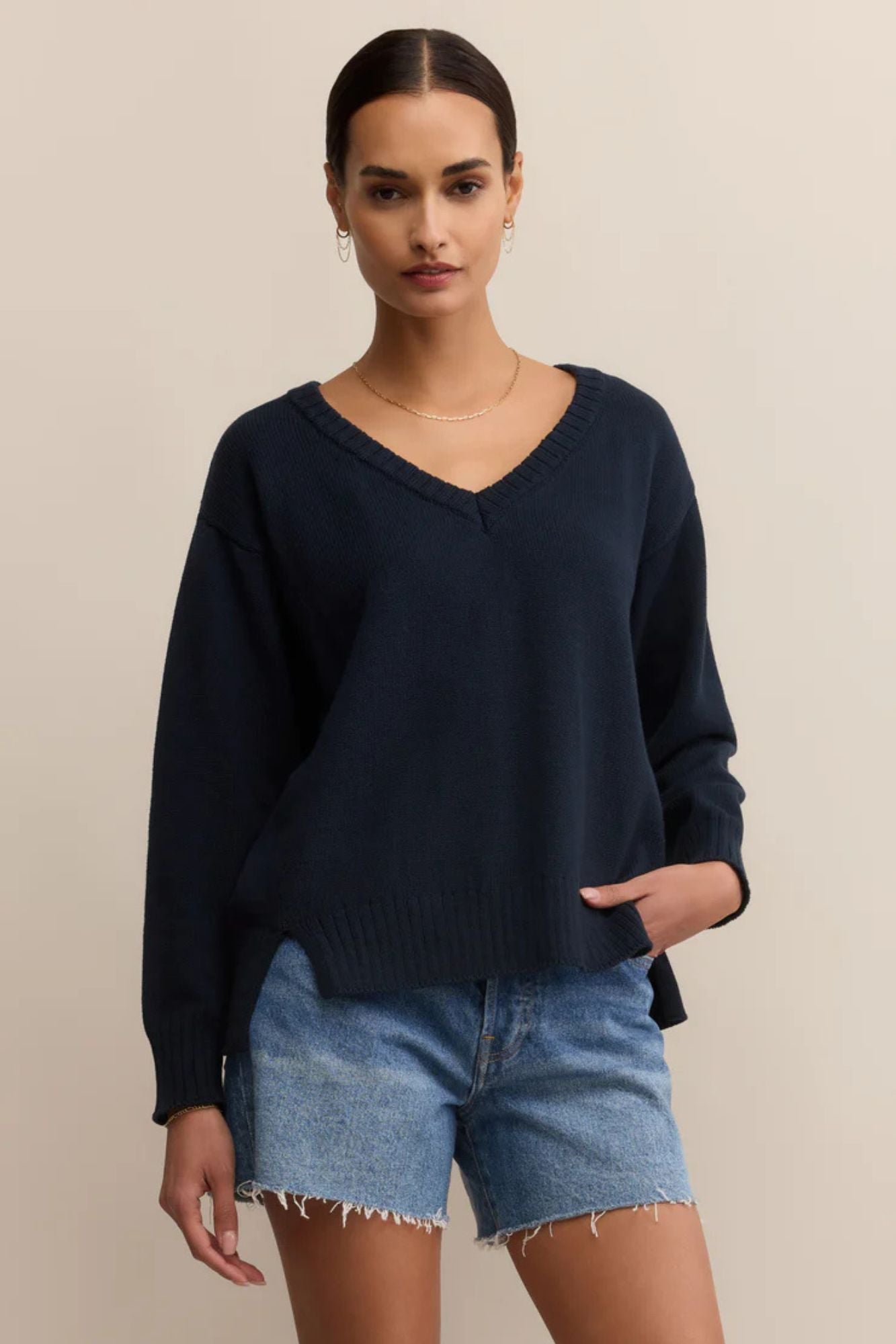 All Around Cotton V-Neck Sweater