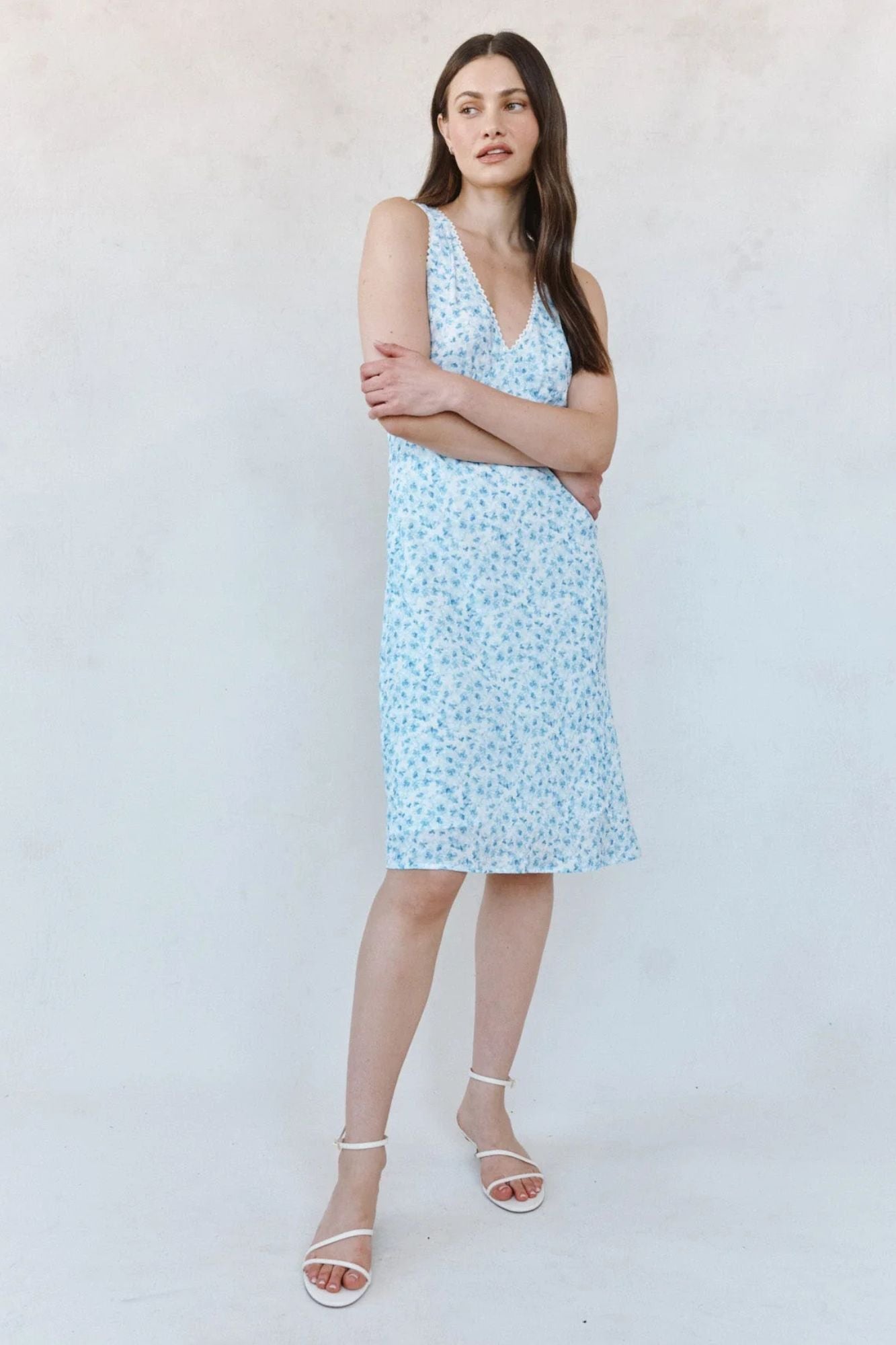 V-Neck Tie Back Maxi Dress