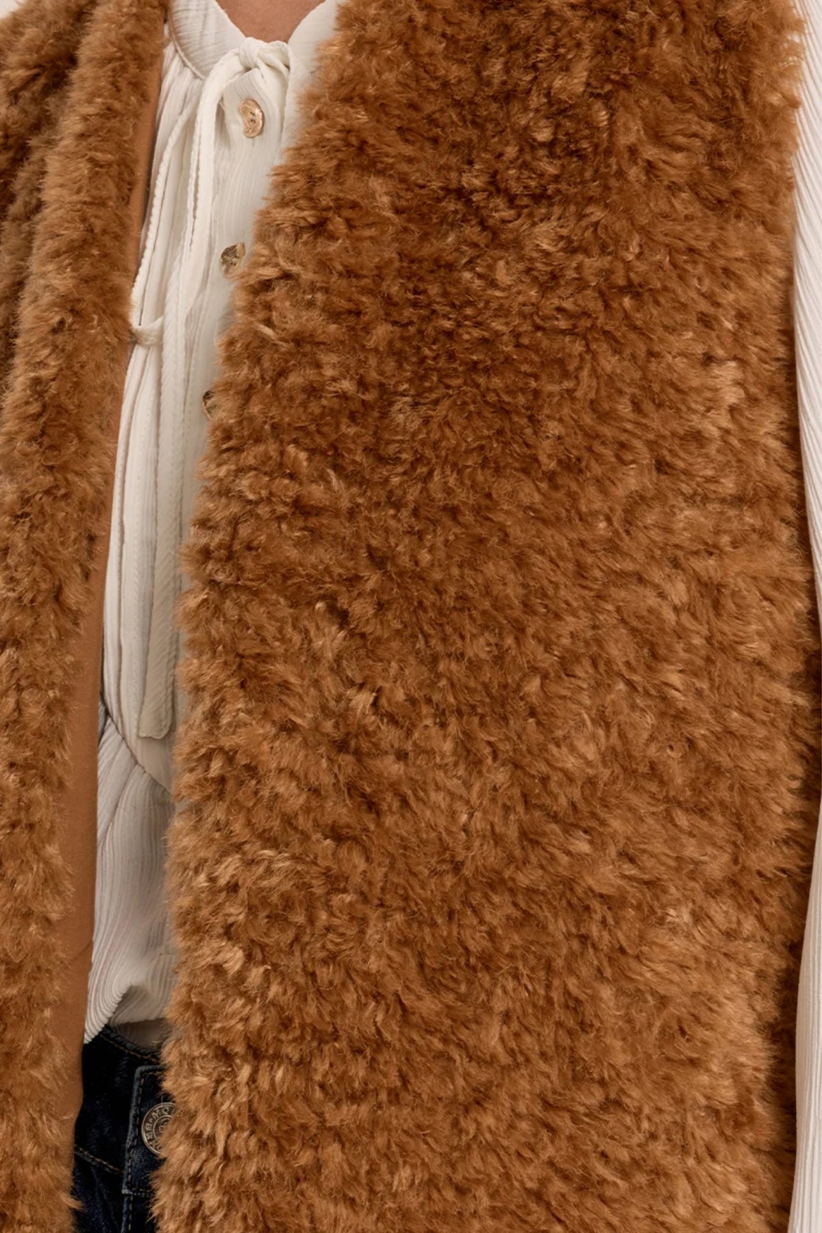 Faux Sheepskin Vest
