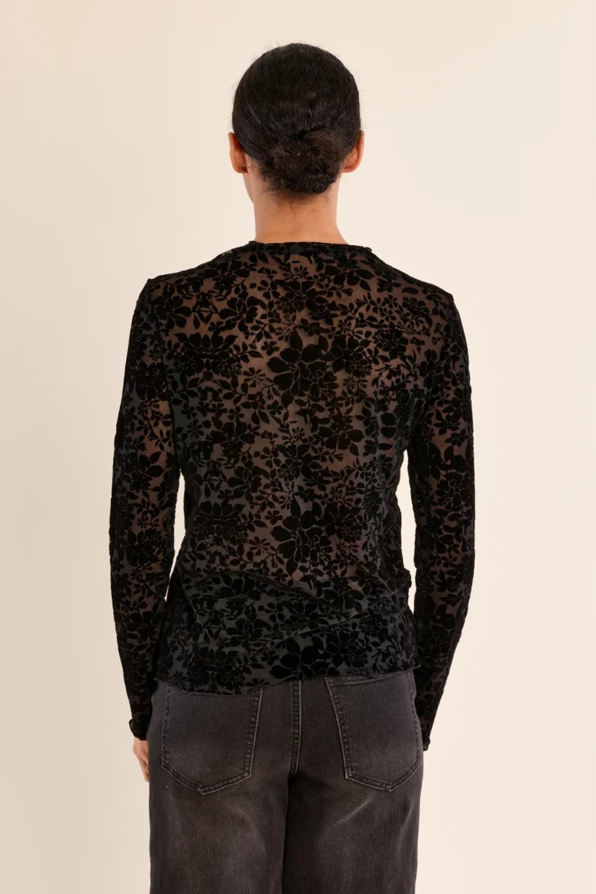 Sheer Velvet Flower Top