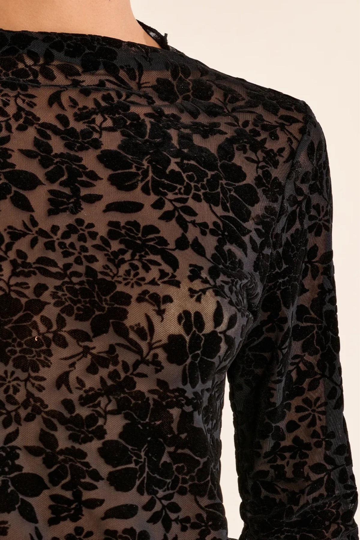 Sheer Velvet Flower Top