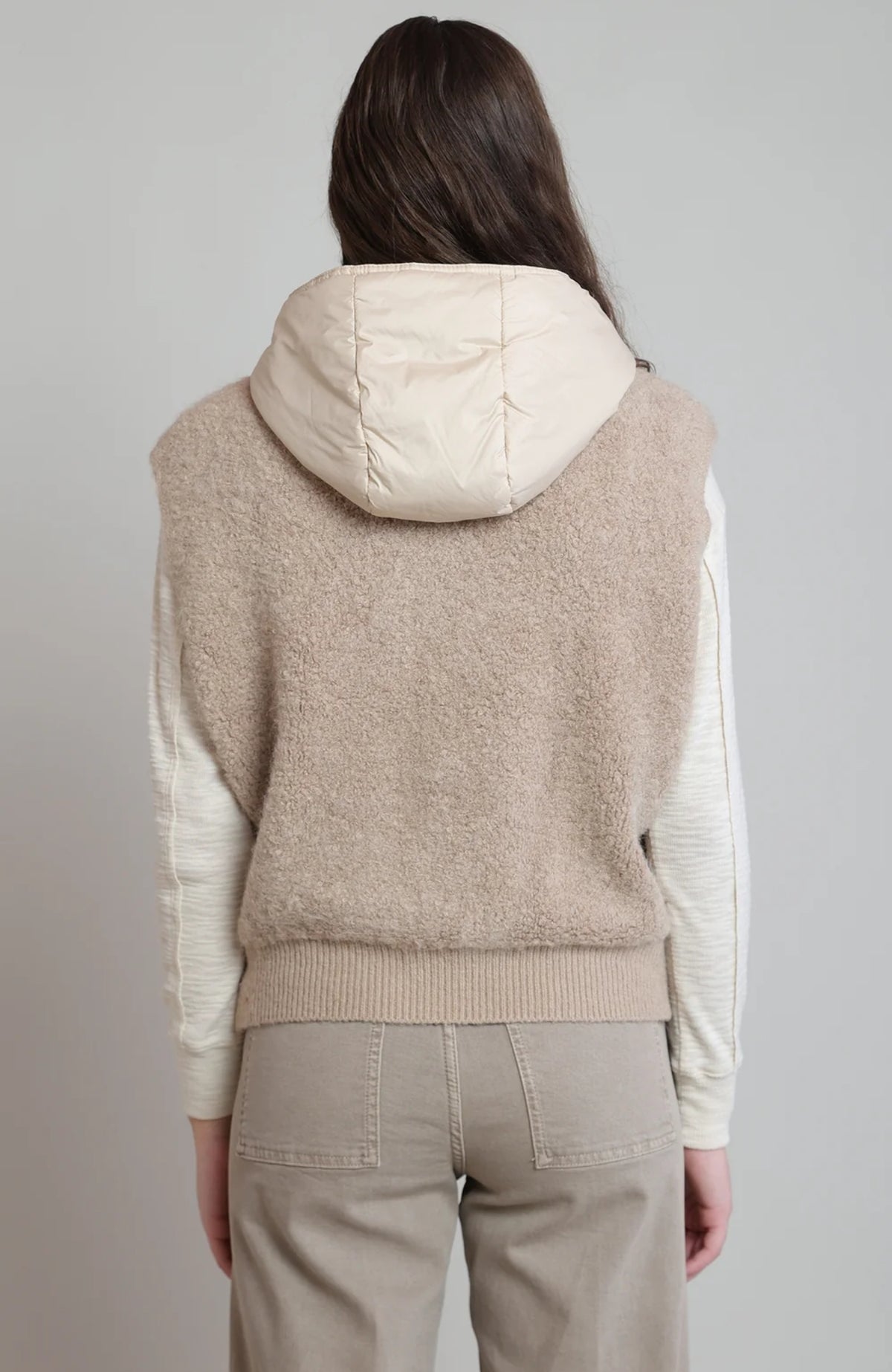 Hooded Boucle Vest