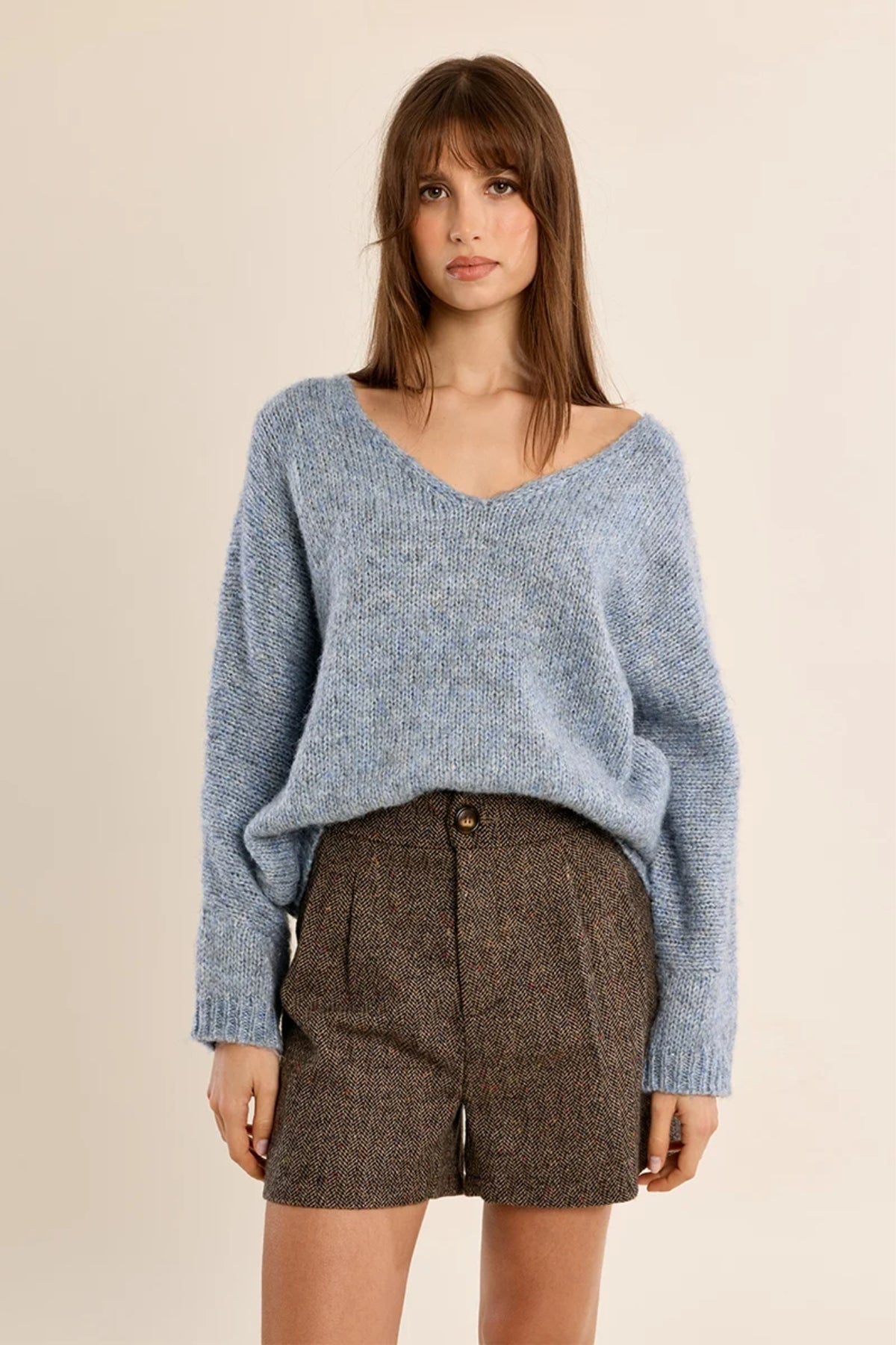 V Neck Knitted Sweater