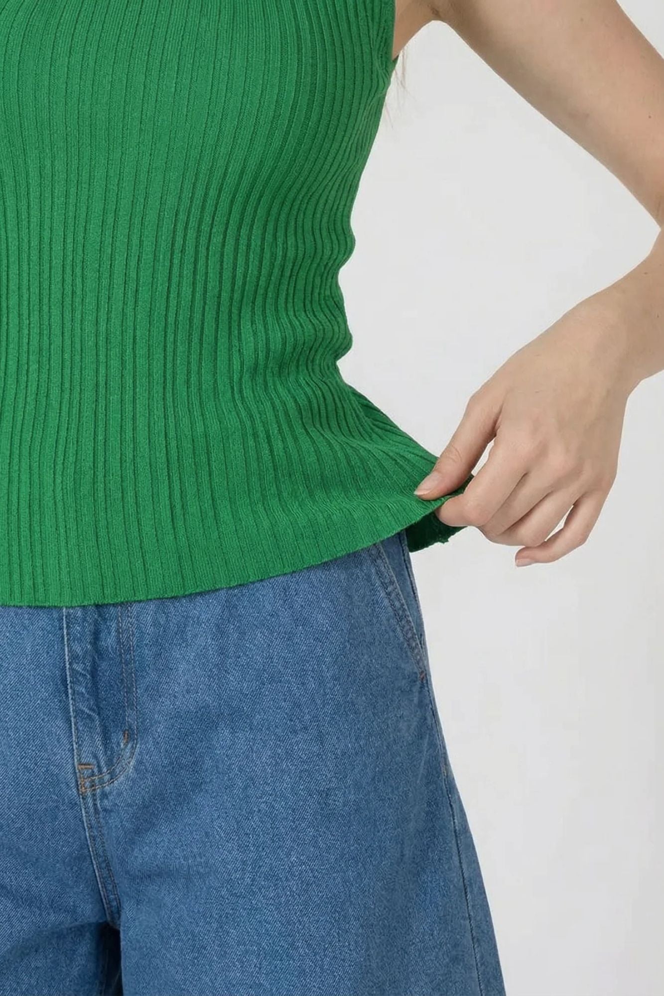 Boatneck Ribbed Sweater Tank
