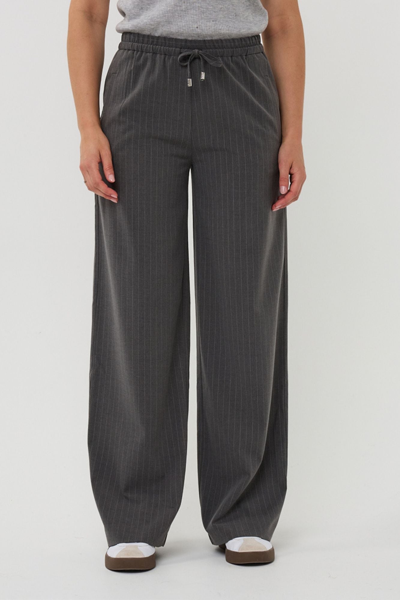 Trousers Drawstrings Pinstripe
