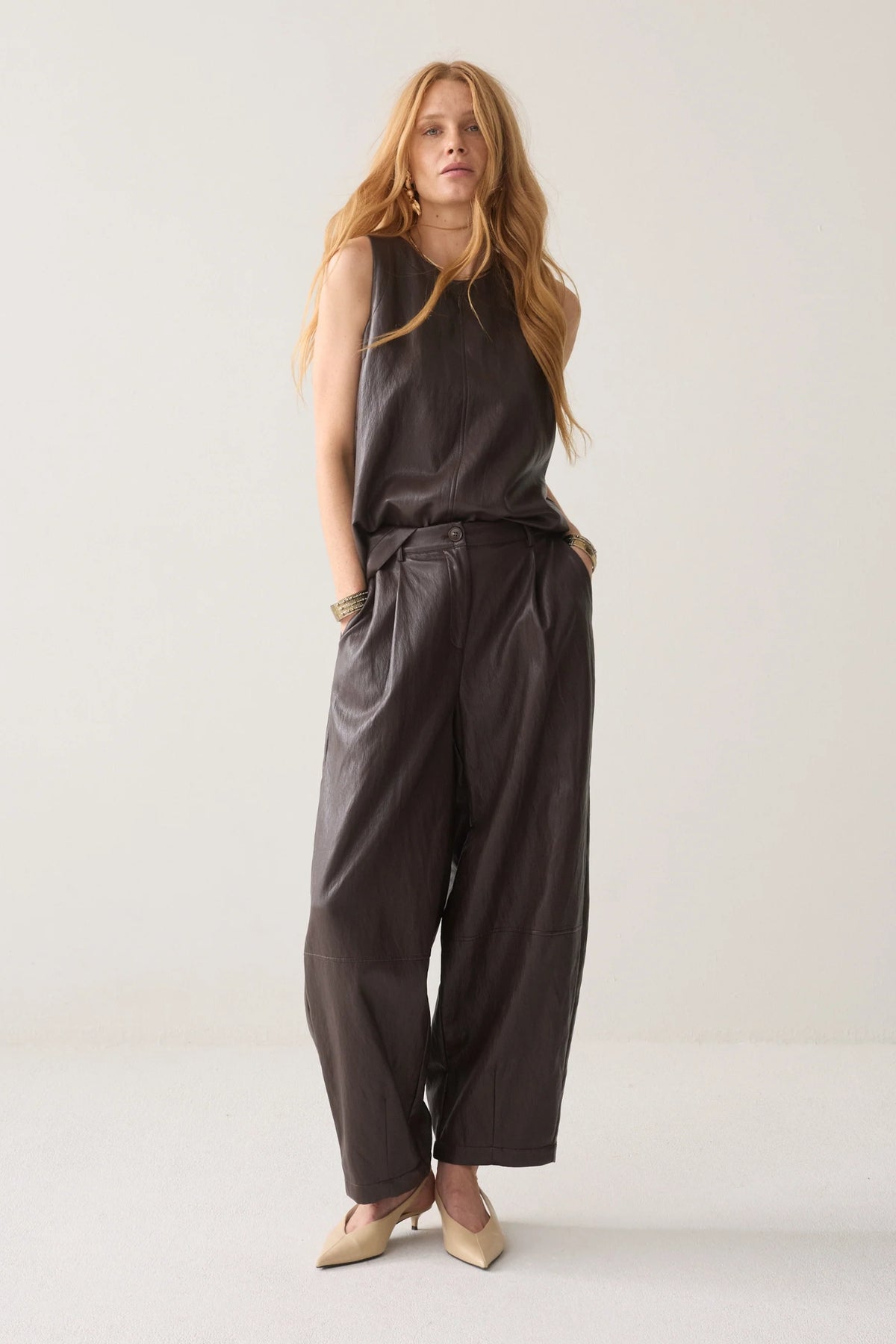 Faux Leather Balloon Pant